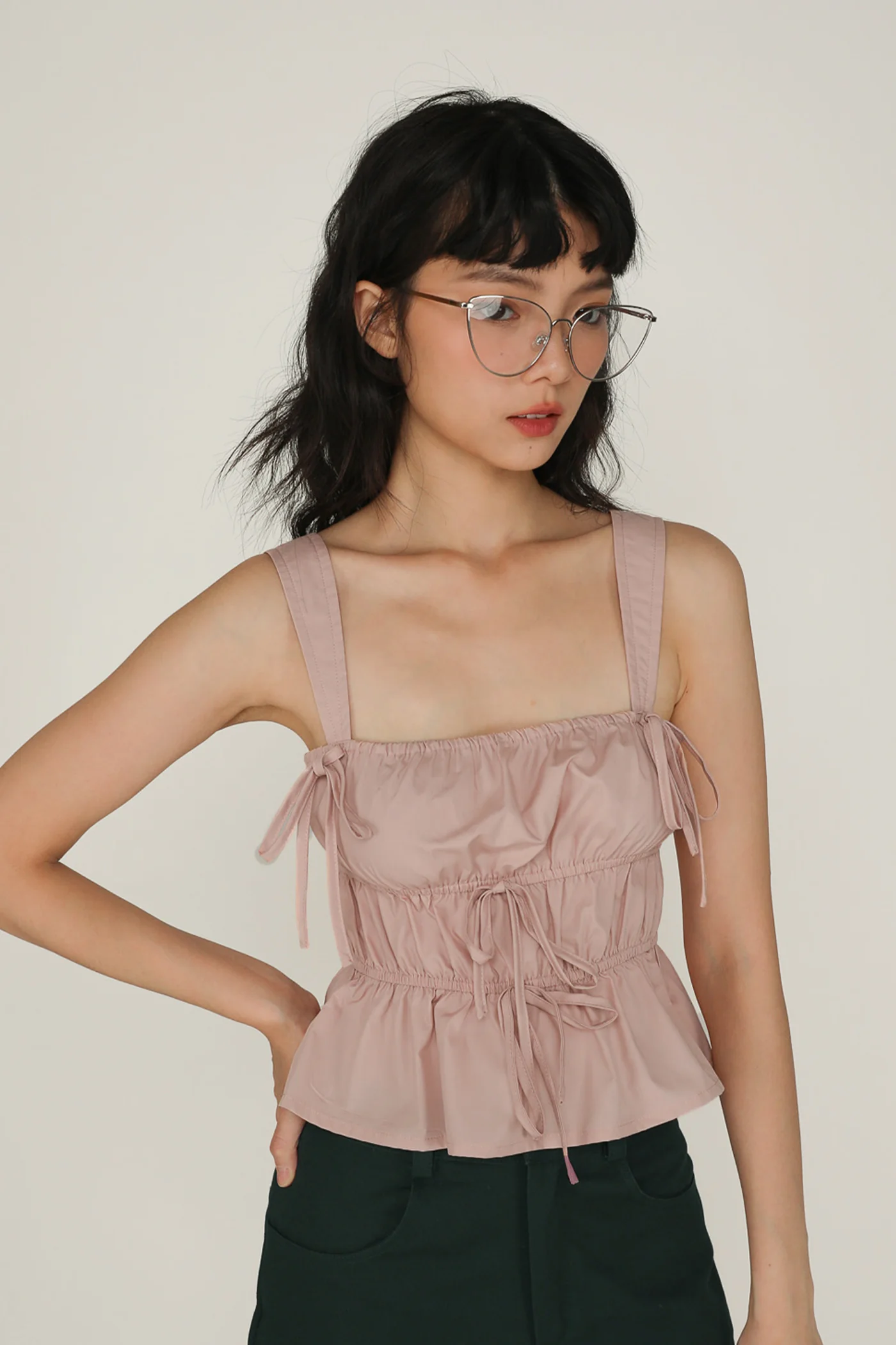 Adalie Ribbon Shirred Babydoll Top - Image 24