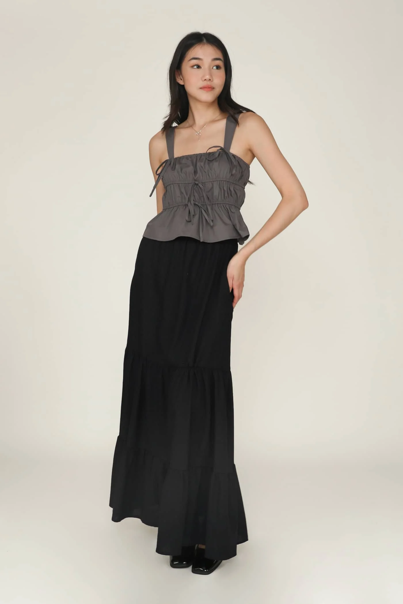 Adalie Ribbon Shirred Babydoll Top - Image 34