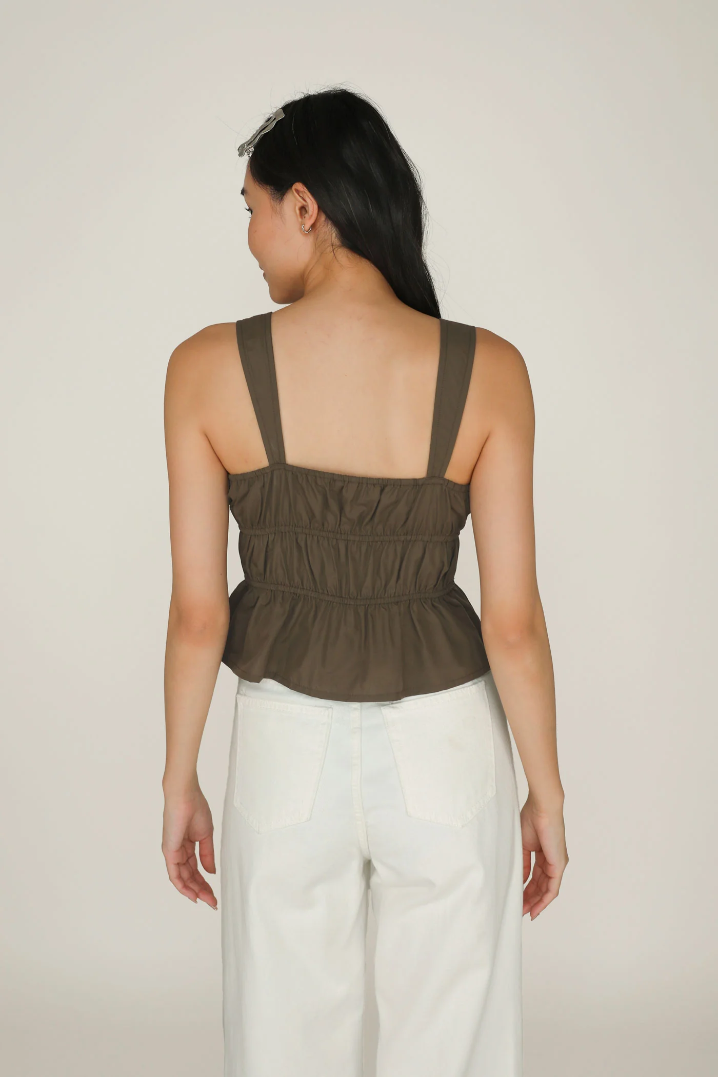 Adalie Ribbon Shirred Babydoll Top - Image 42