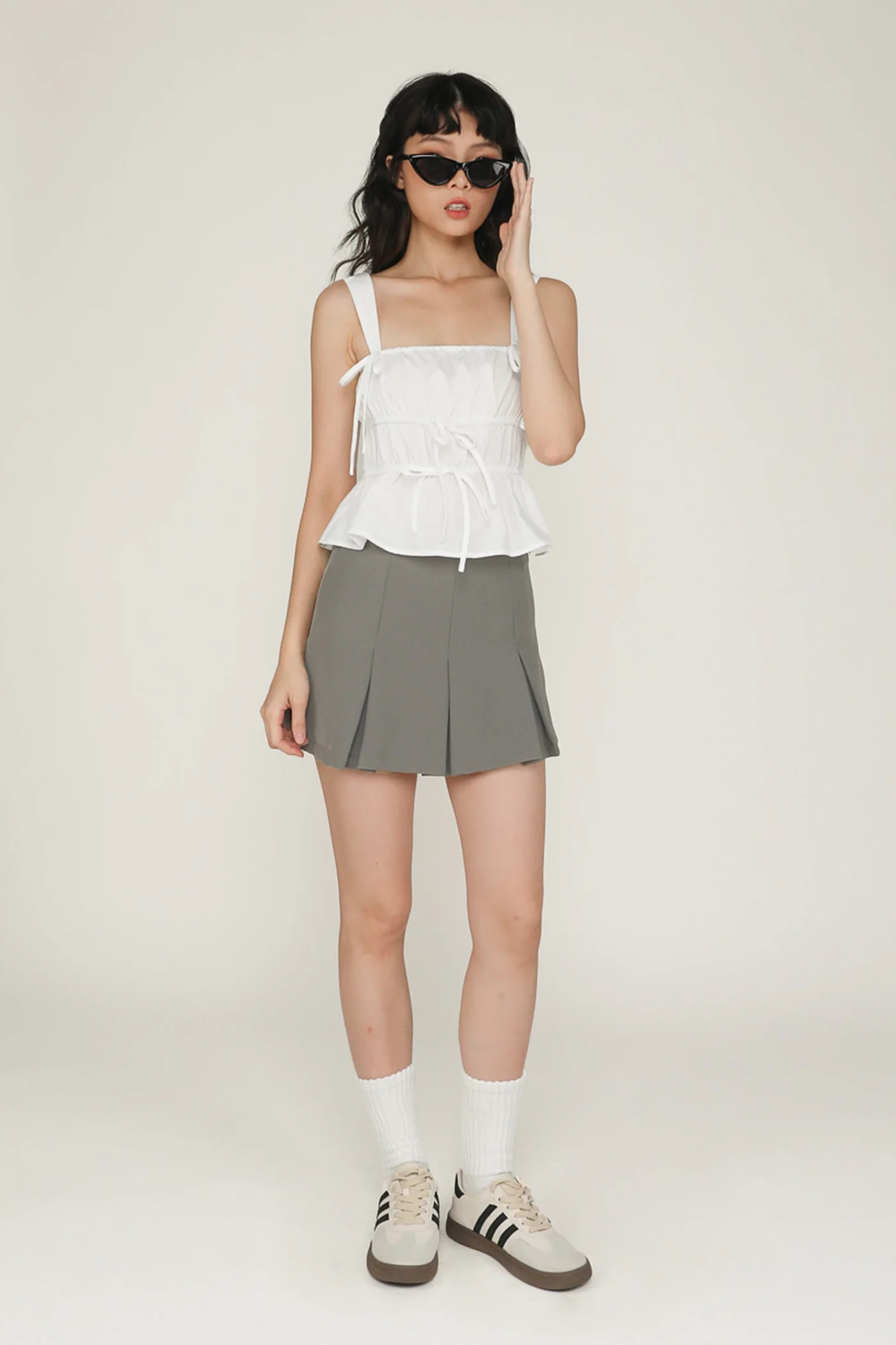 Adalie Ribbon Shirred Babydoll Top - Image 6