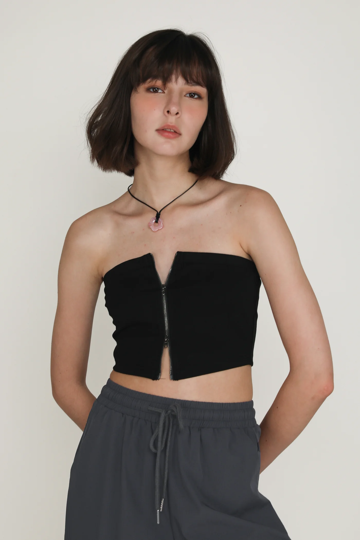 Addy Zip Up Tube Top - Image 2