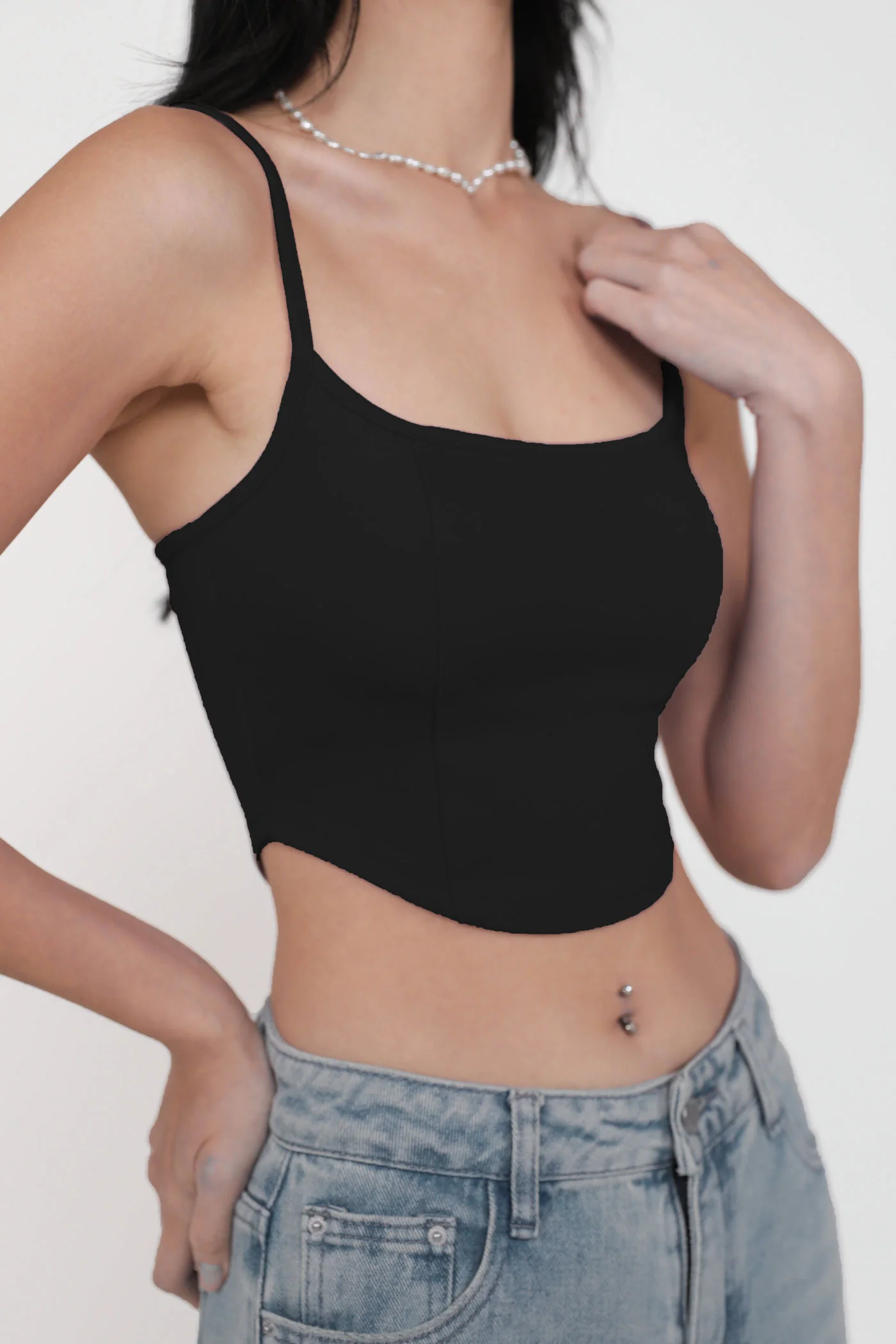 Adela Curved Hem Padded Top - Image 18