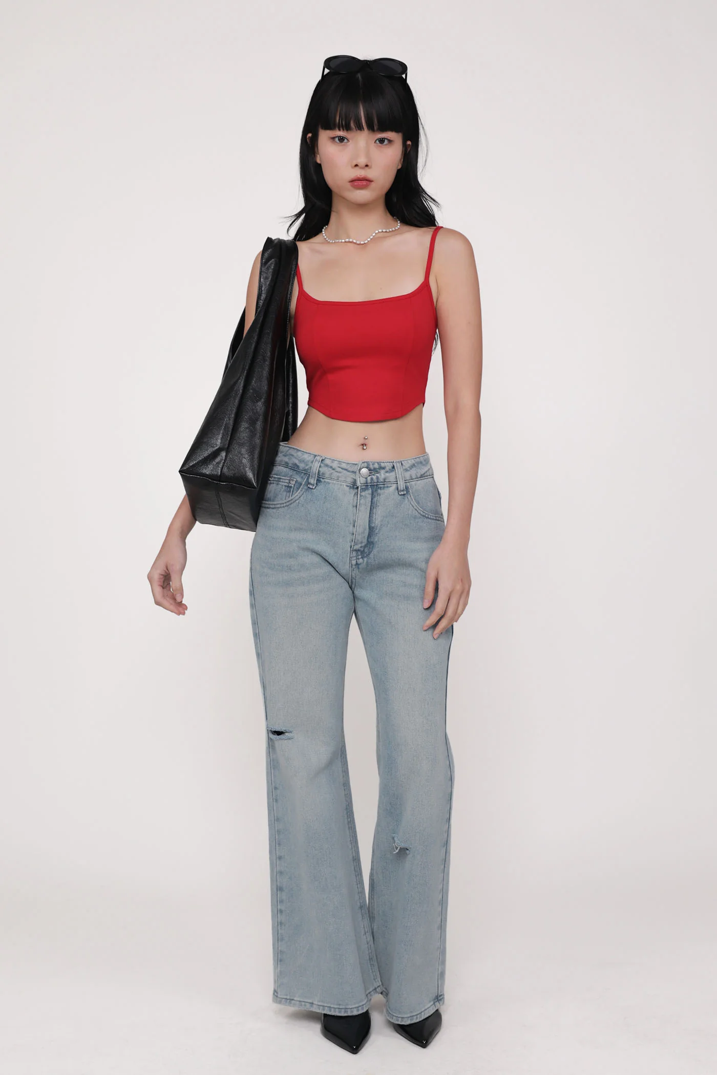 Adela Curved Hem Padded Top - Image 2
