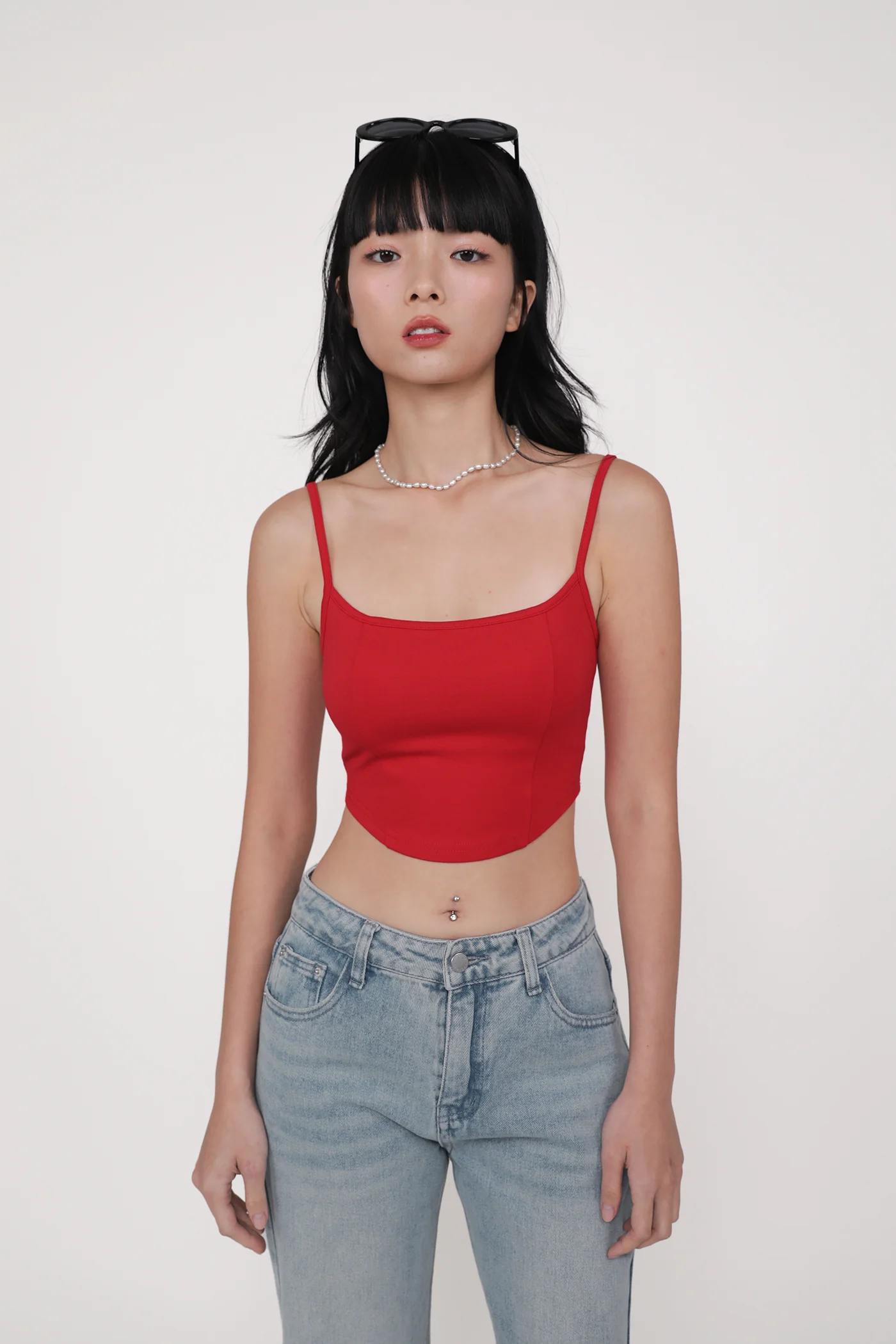 Adela Curved Hem Padded Top - Image 3