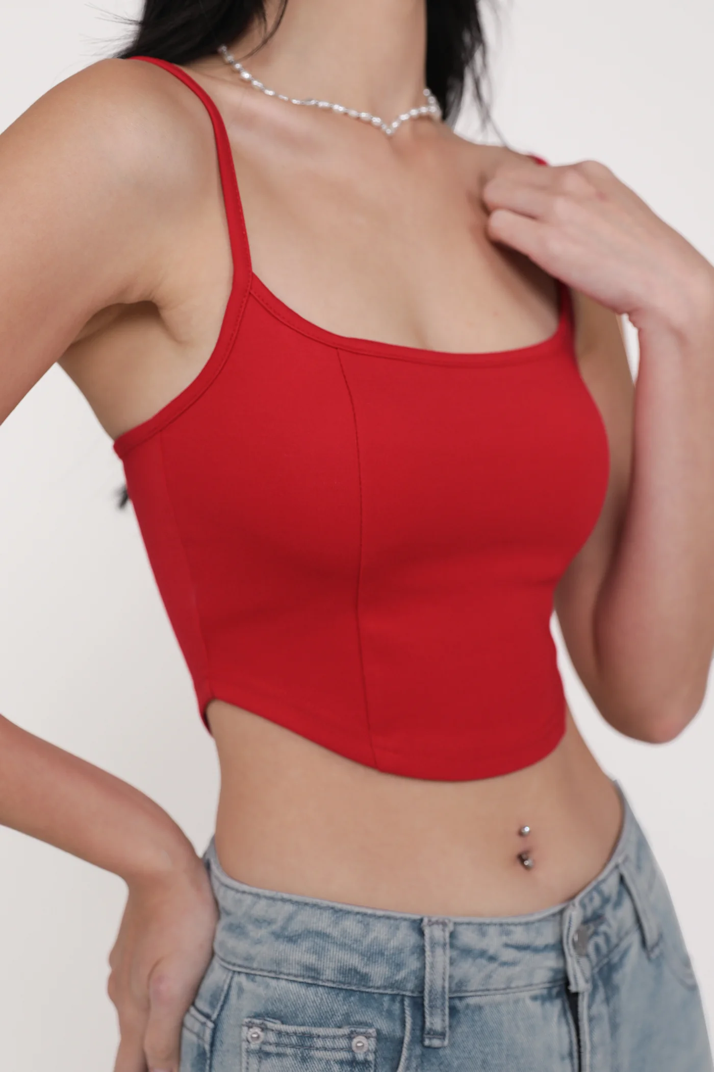 Adela Curved Hem Padded Top - Image 4