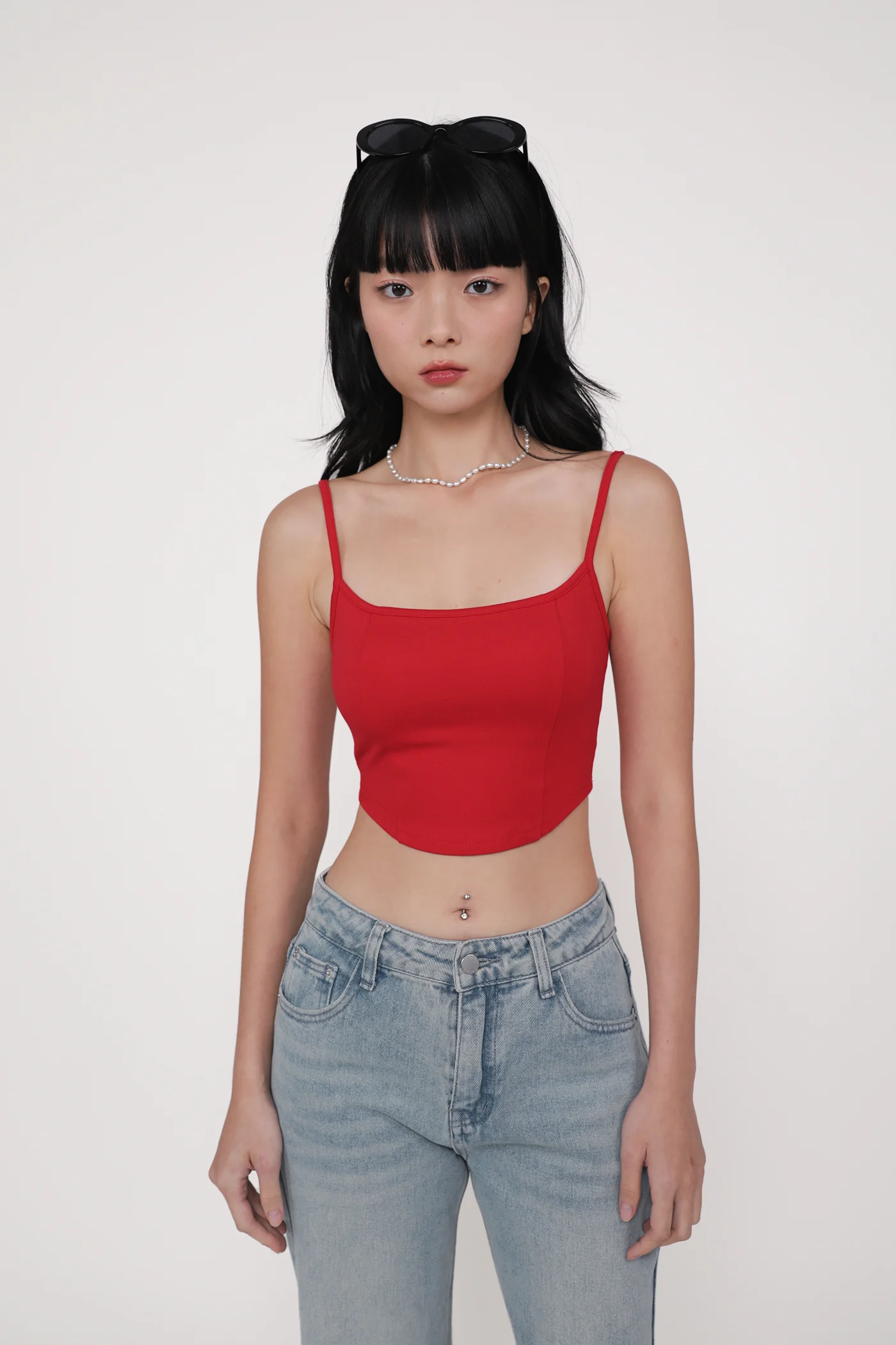 Adela Curved Hem Padded Top - Image 5