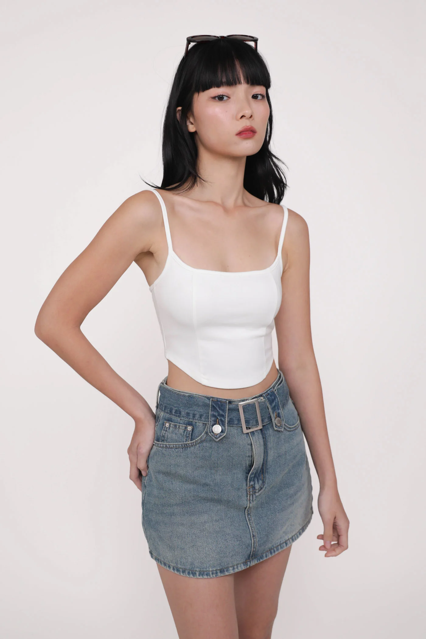 Adela Curved Hem Padded Top - Image 8