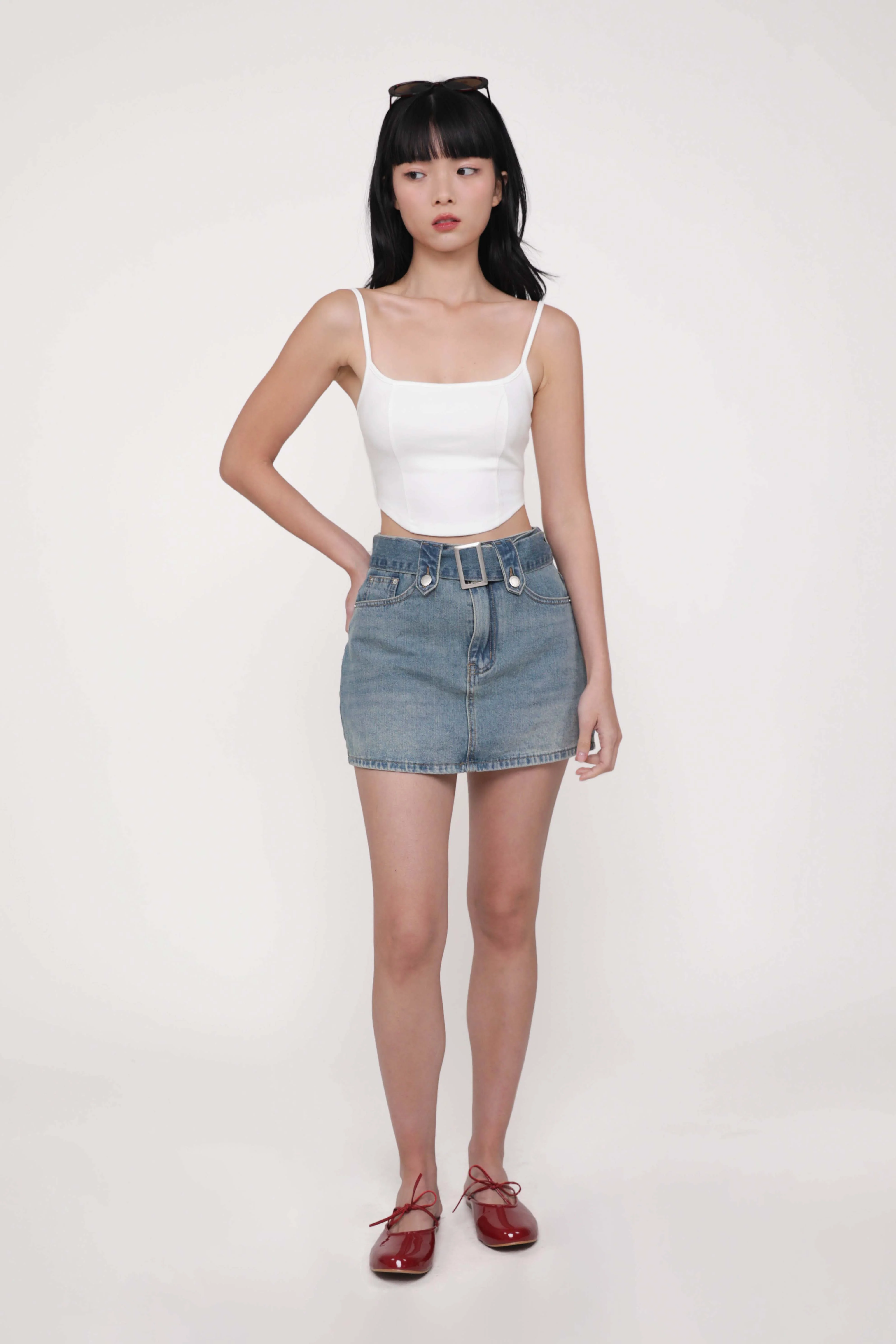Adela Curved Hem Padded Top - Image 9