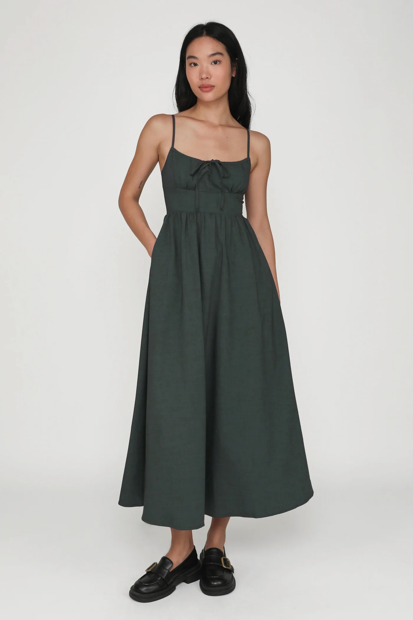 Adeline Ruched Front Drawstring Maxi Dress - Image 14