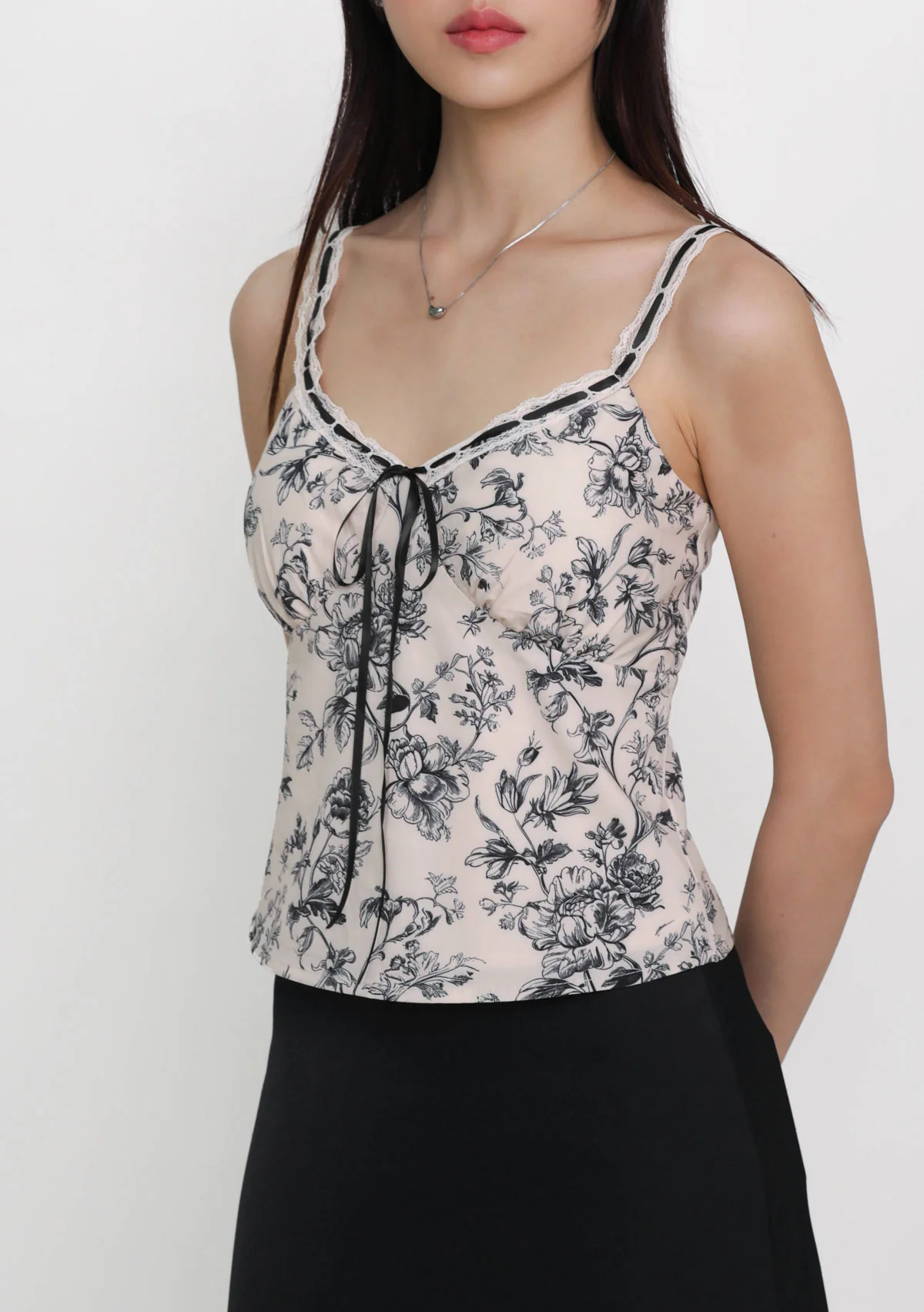 Adrena Ribbon Lace Trim Padded Top (Toile) - Image 15