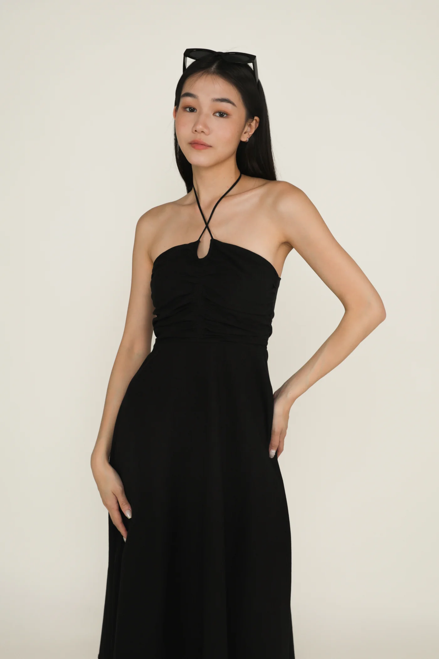 Aella Ruch Halter Maxi Dress - Image 10
