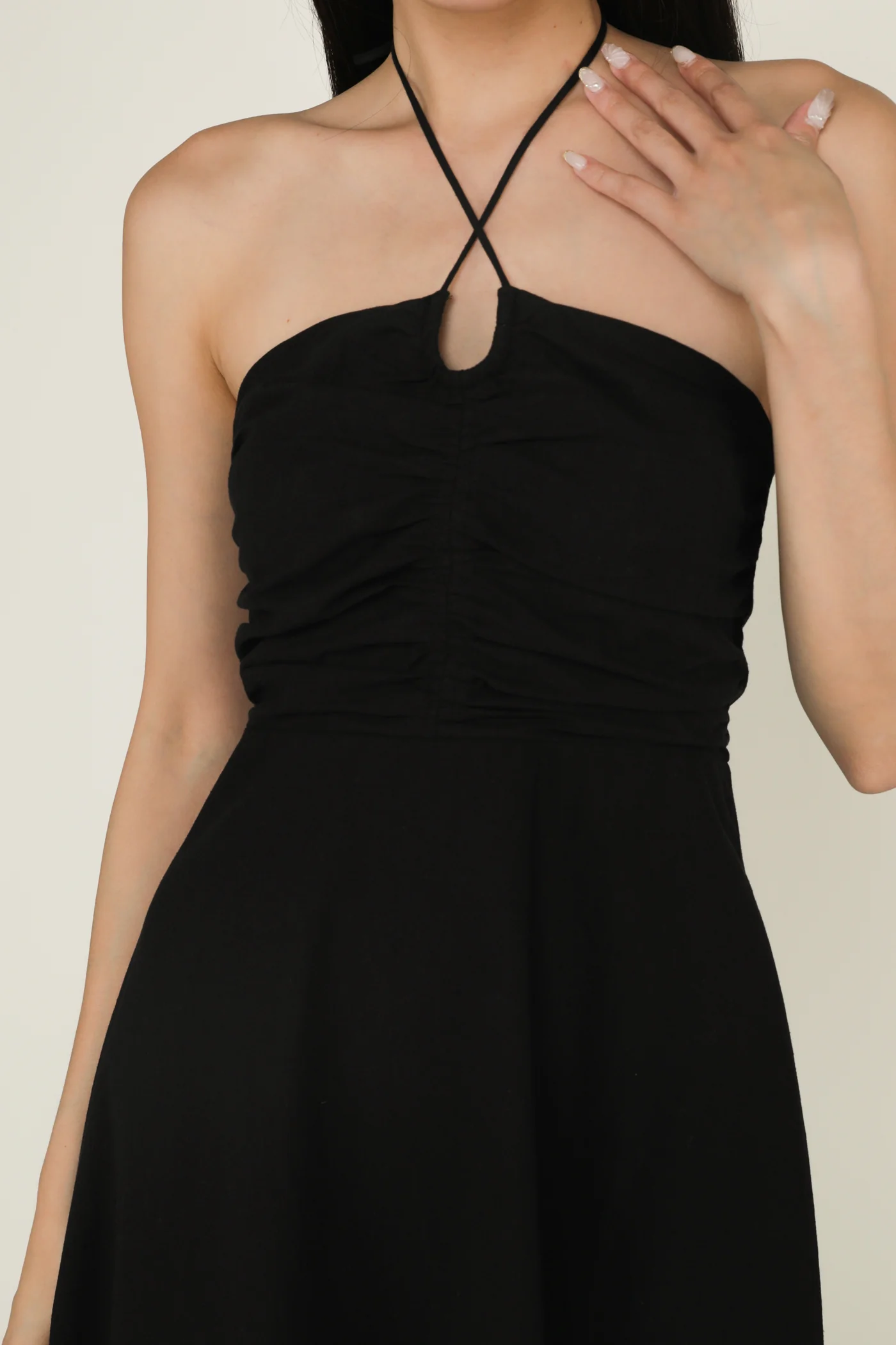 Aella Ruch Halter Maxi Dress - Image 11