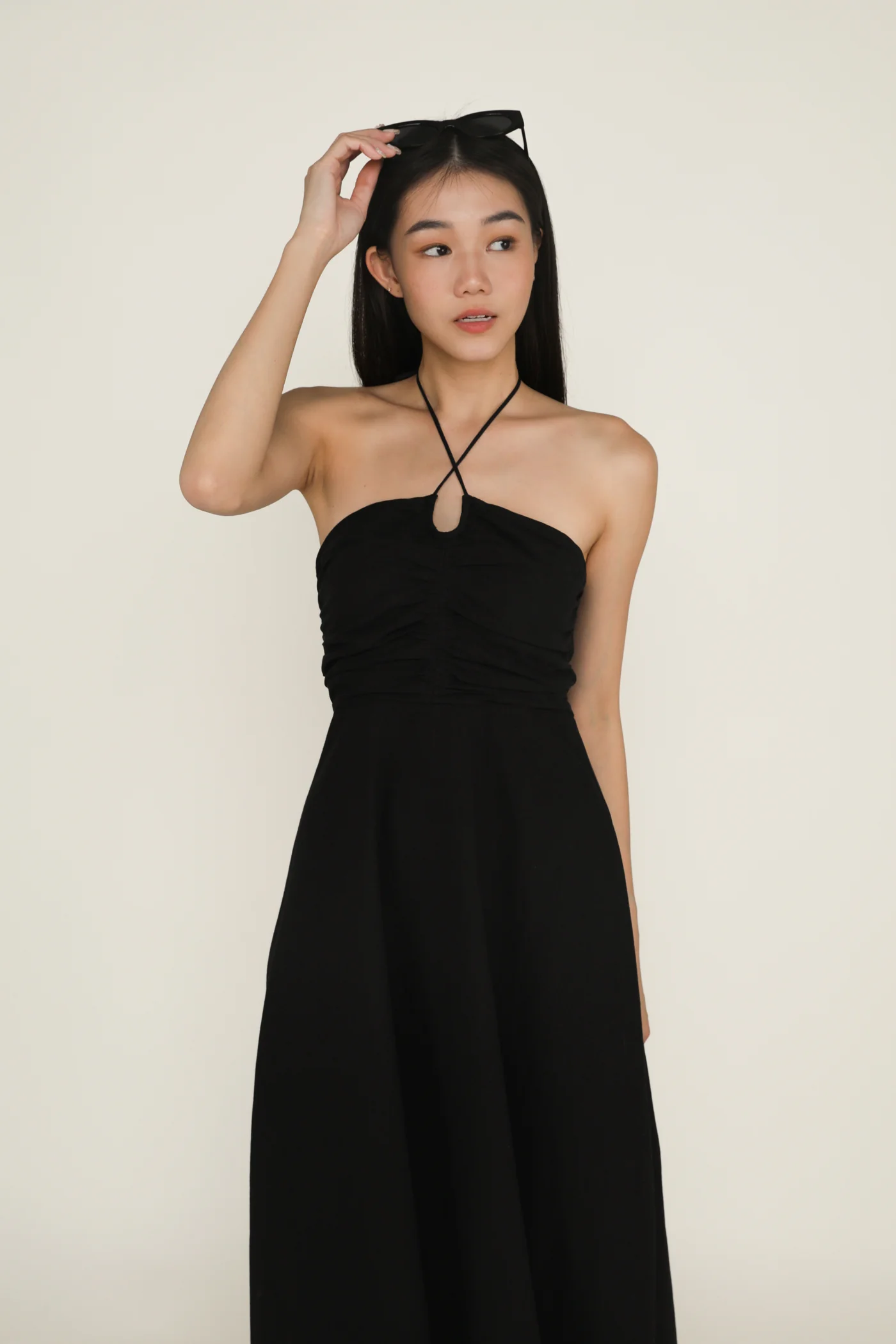 Aella Ruch Halter Maxi Dress - Image 12