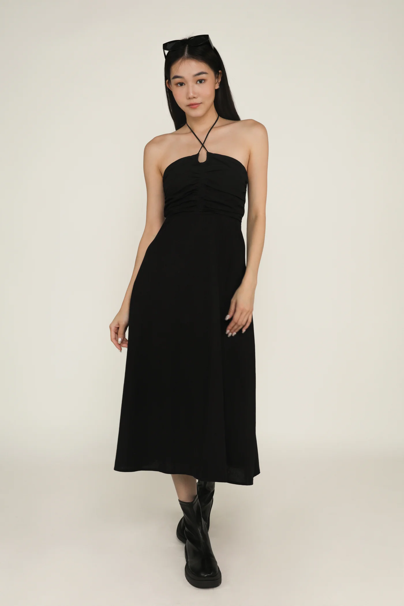 Aella Ruch Halter Maxi Dress - Image 13