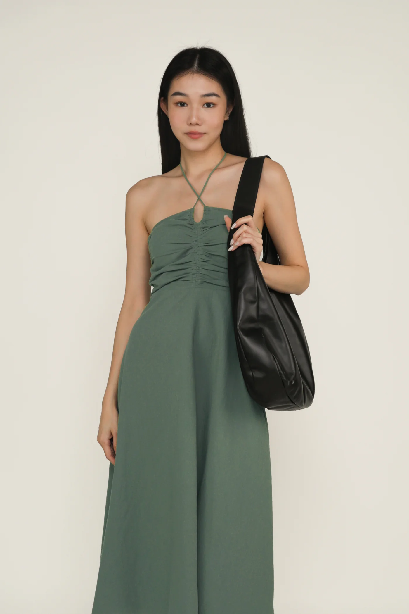 Aella Ruch Halter Maxi Dress - Image 16