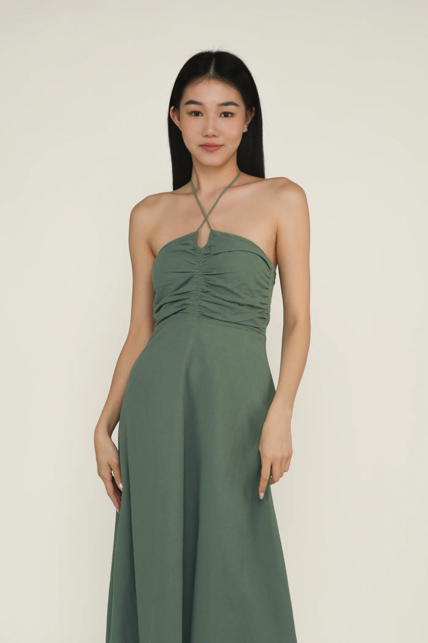 Aella Ruch Halter Maxi Dress - Image 17