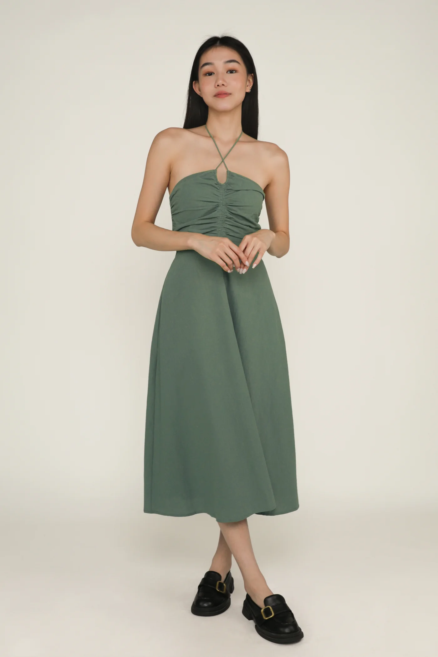 Aella Ruch Halter Maxi Dress - Image 20