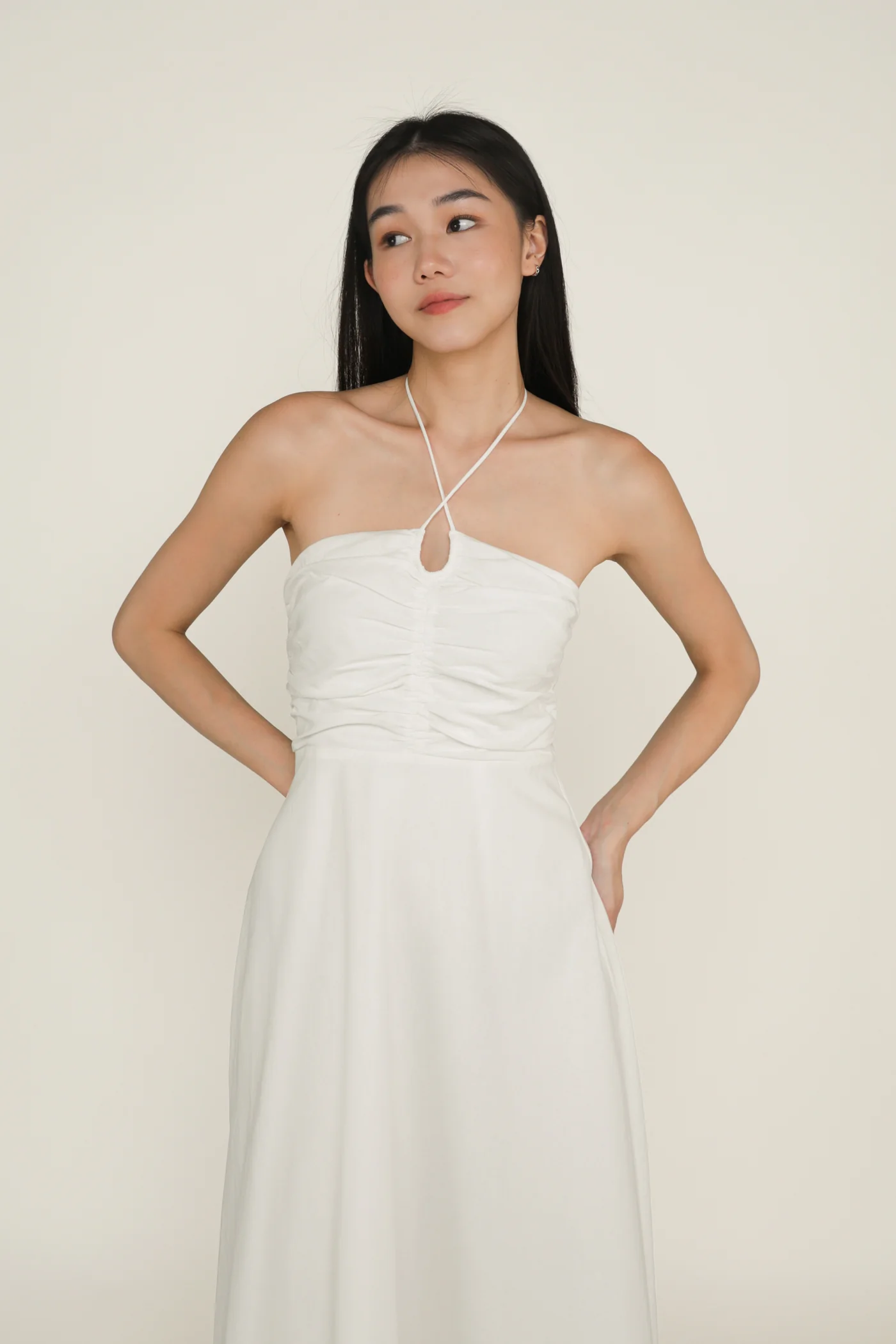 Aella Ruch Halter Maxi Dress - Image 3