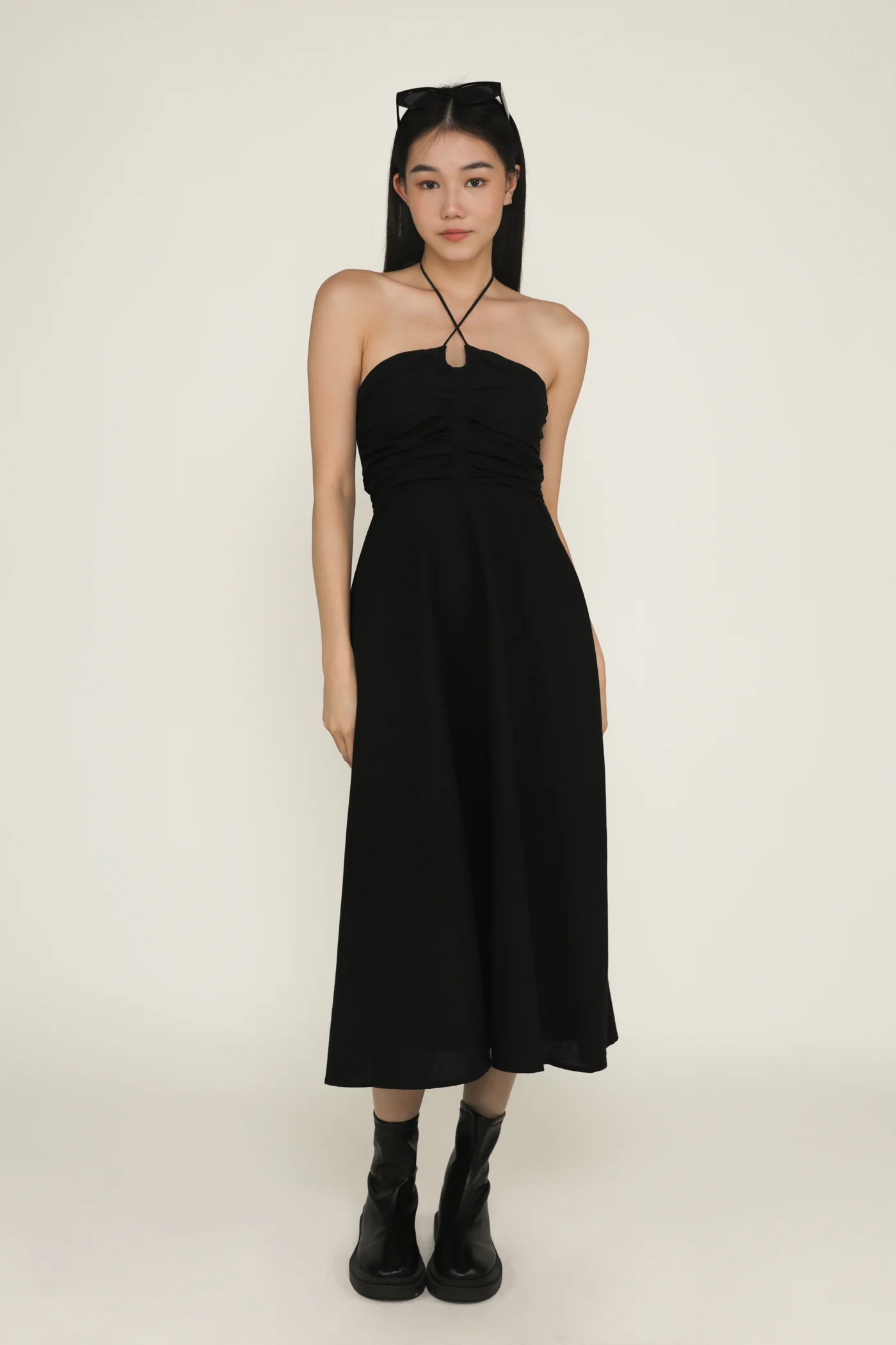 Aella Ruch Halter Maxi Dress - Image 9