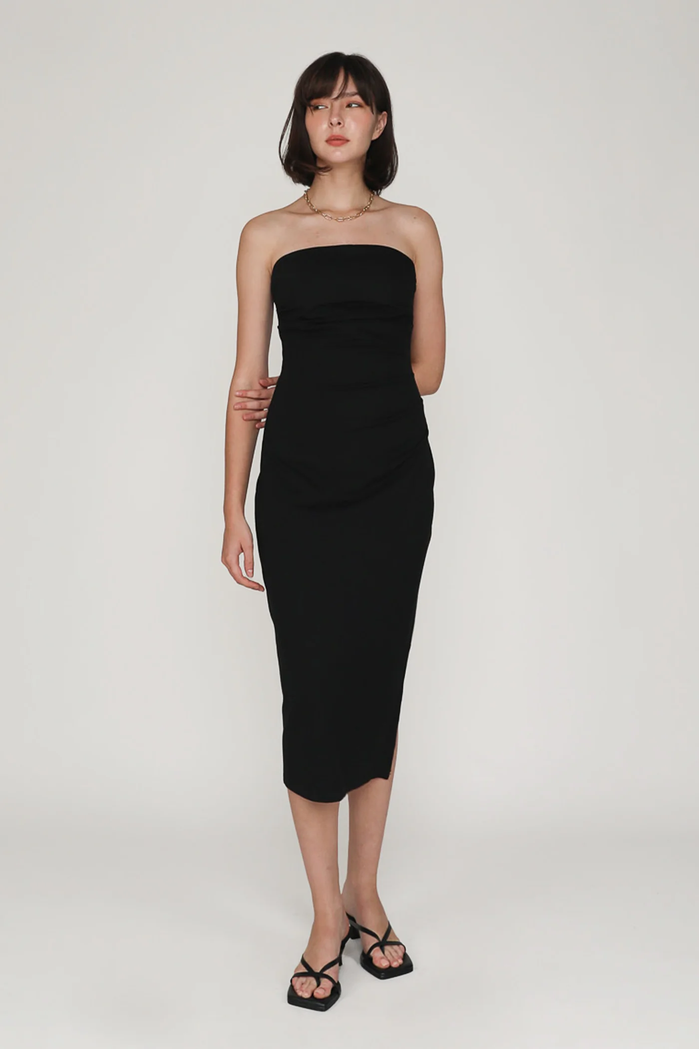 Alexandre Ruched Tube Padded Midi Dress - Image 13