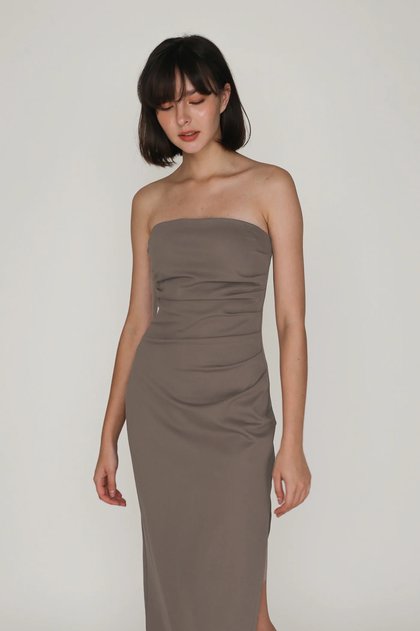 Alexandre Ruched Tube Padded Midi Dress - Image 17