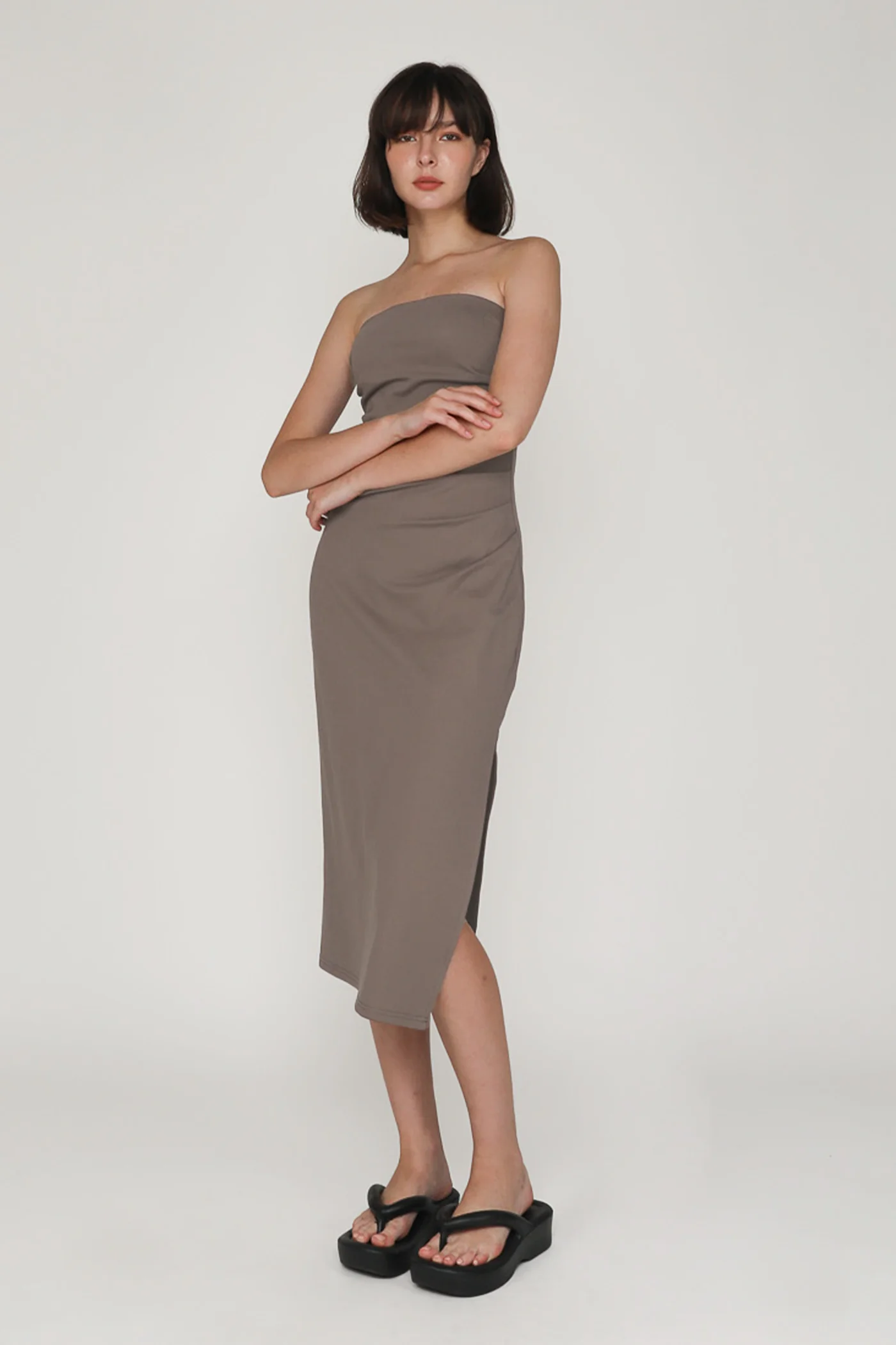 Alexandre Ruched Tube Padded Midi Dress - Image 20