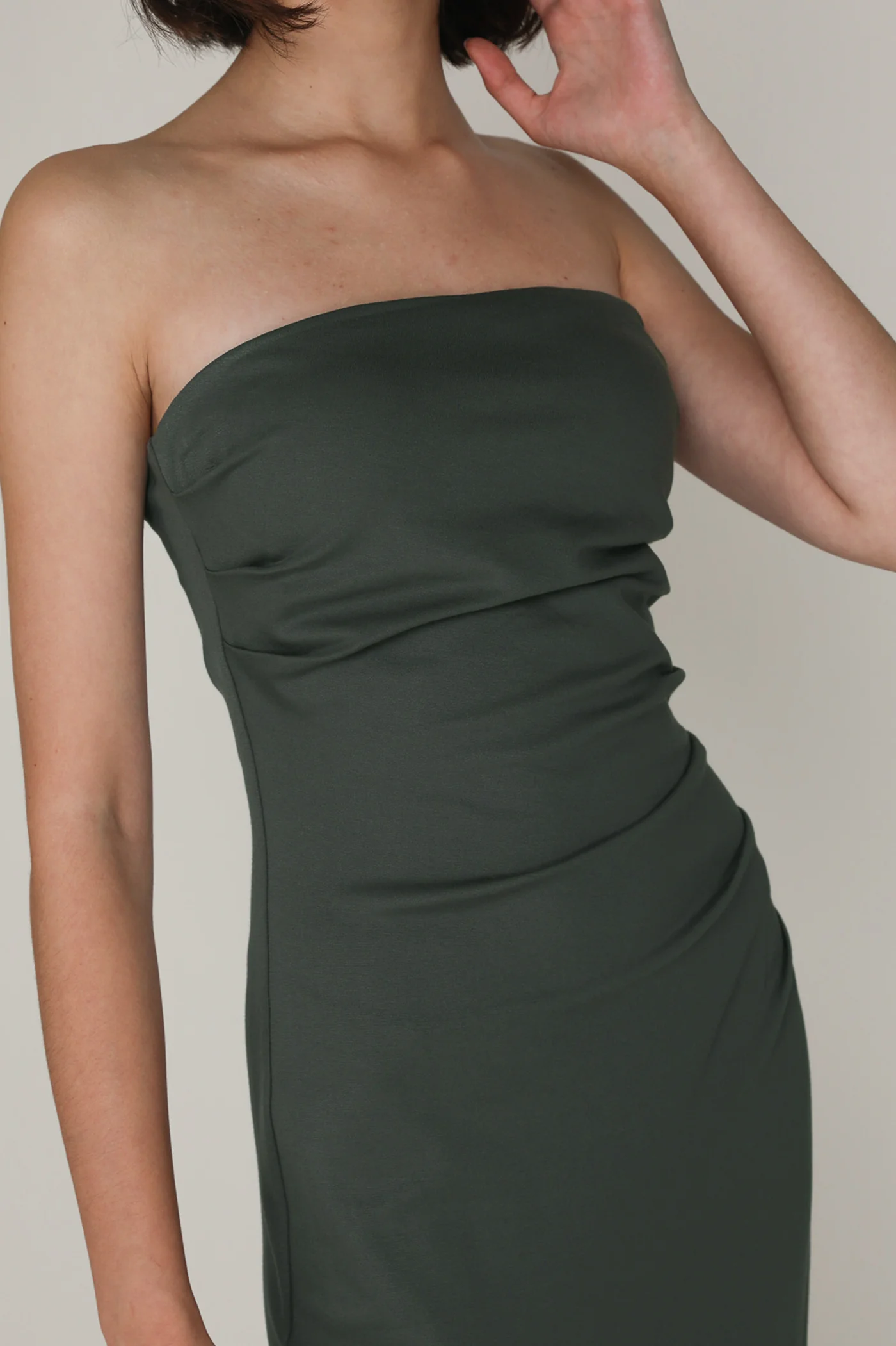 Alexandre Ruched Tube Padded Midi Dress - Image 3