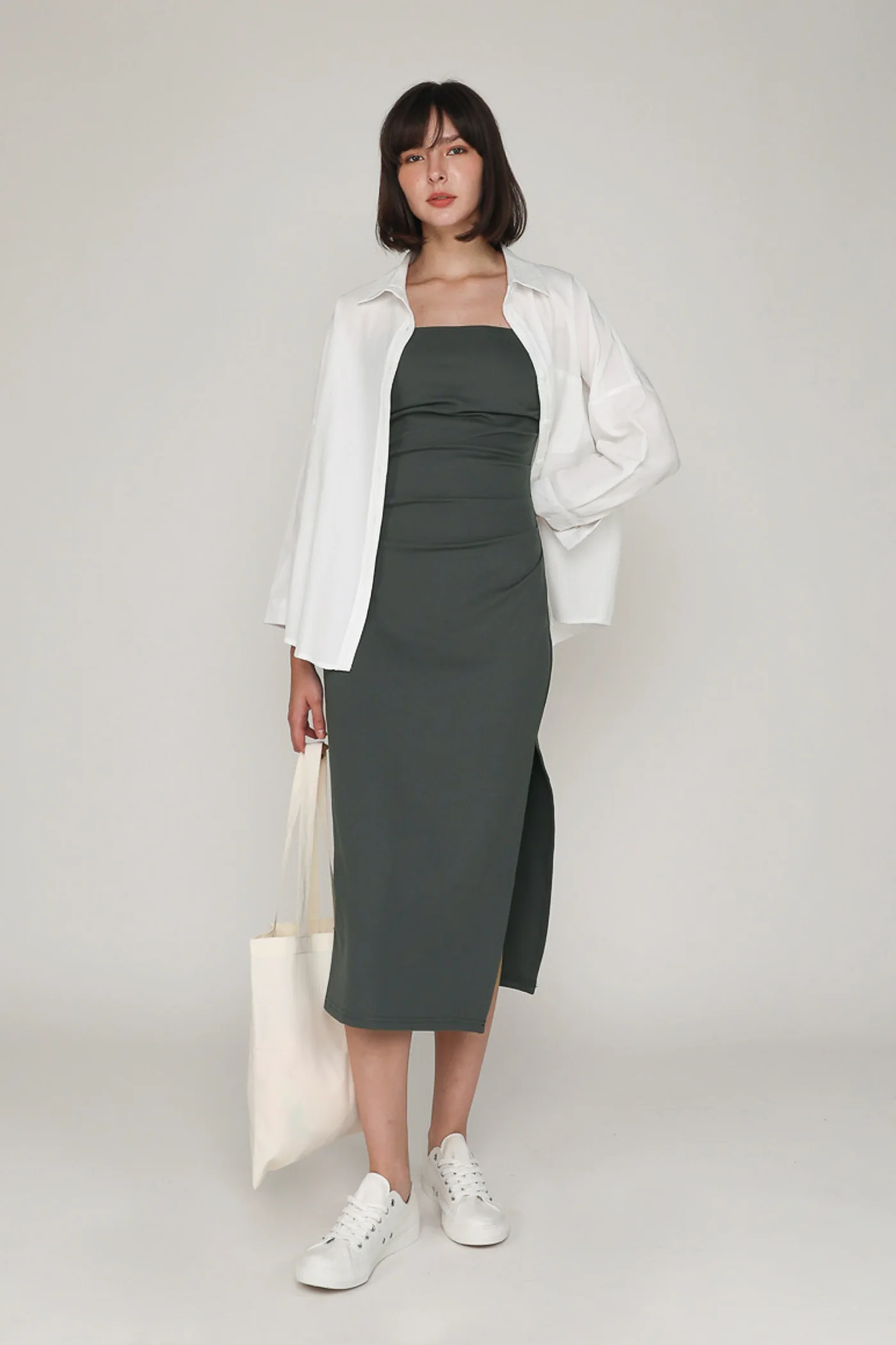 Alexandre Ruched Tube Padded Midi Dress - Image 5