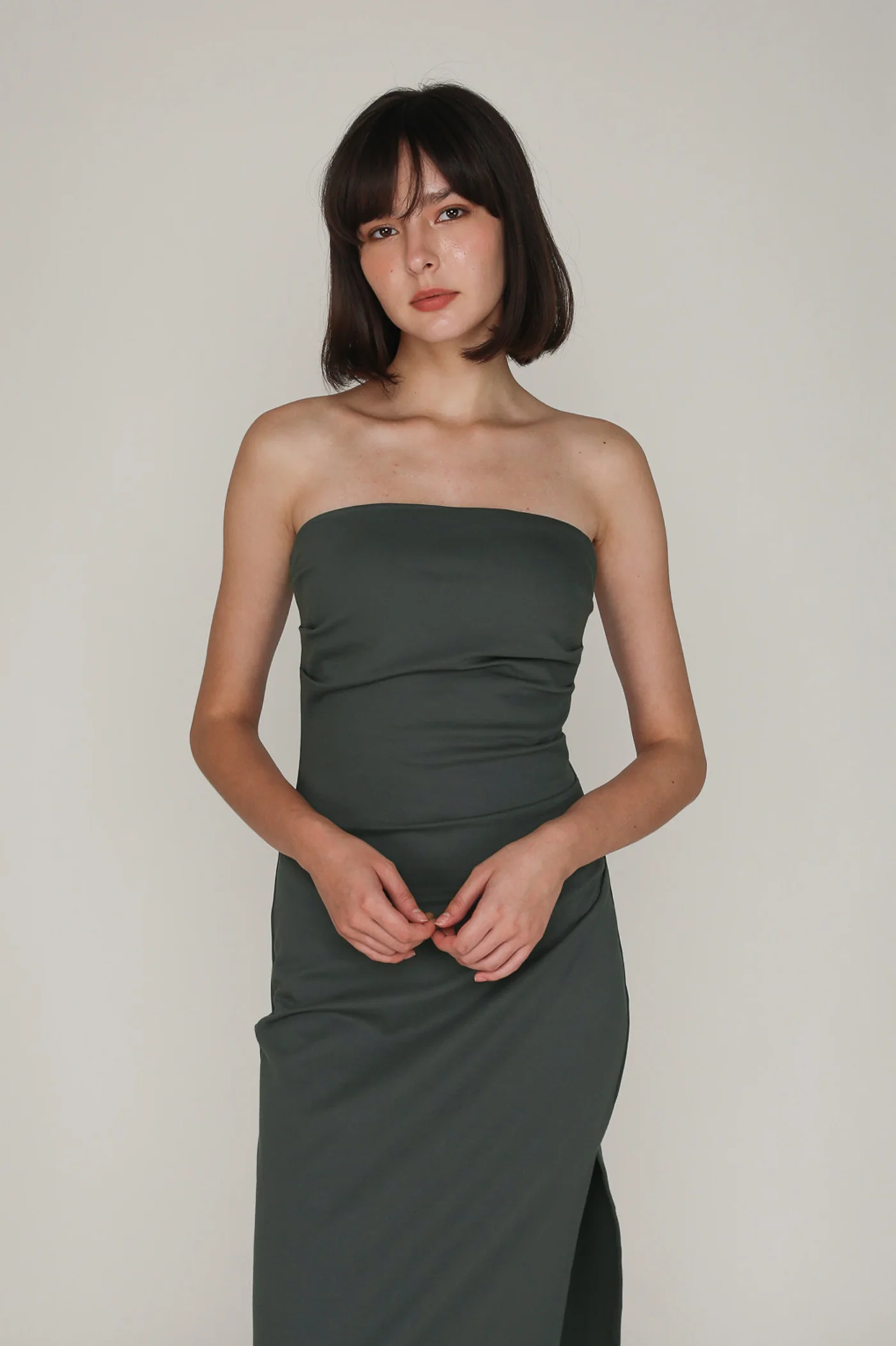 Alexandre Ruched Tube Padded Midi Dress - Image 6
