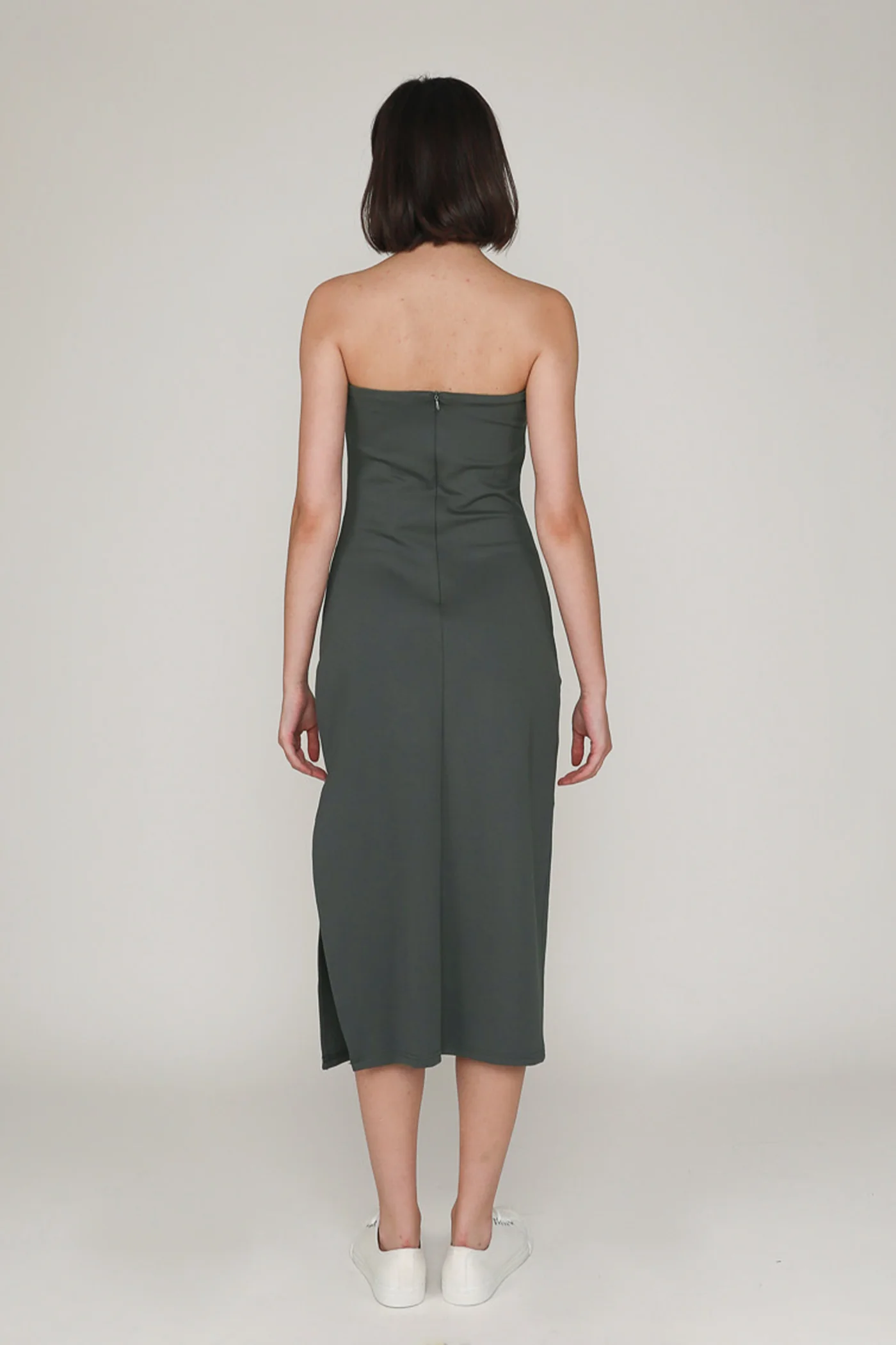Alexandre Ruched Tube Padded Midi Dress - Image 7