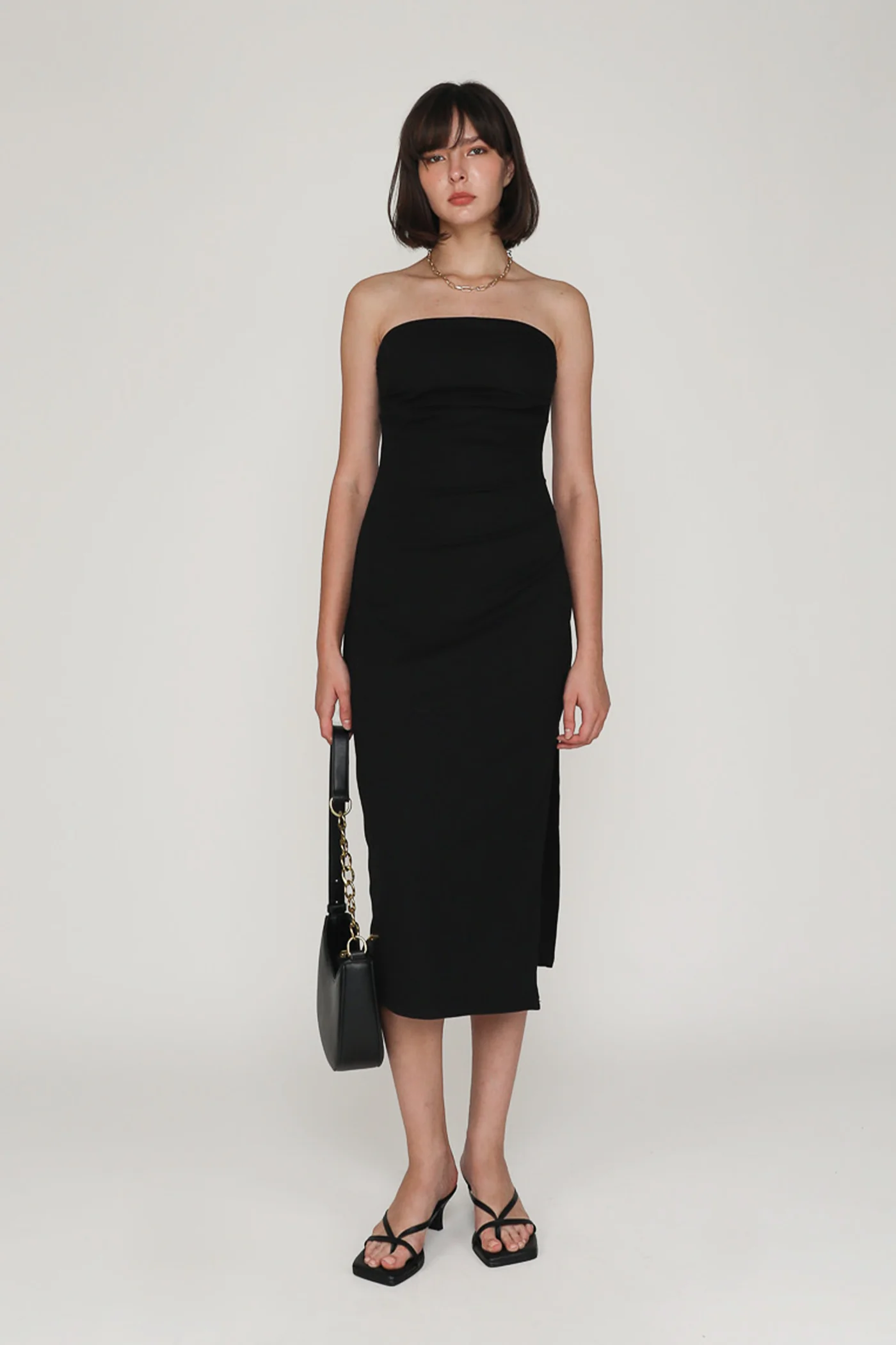 Alexandre Ruched Tube Padded Midi Dress - Image 8