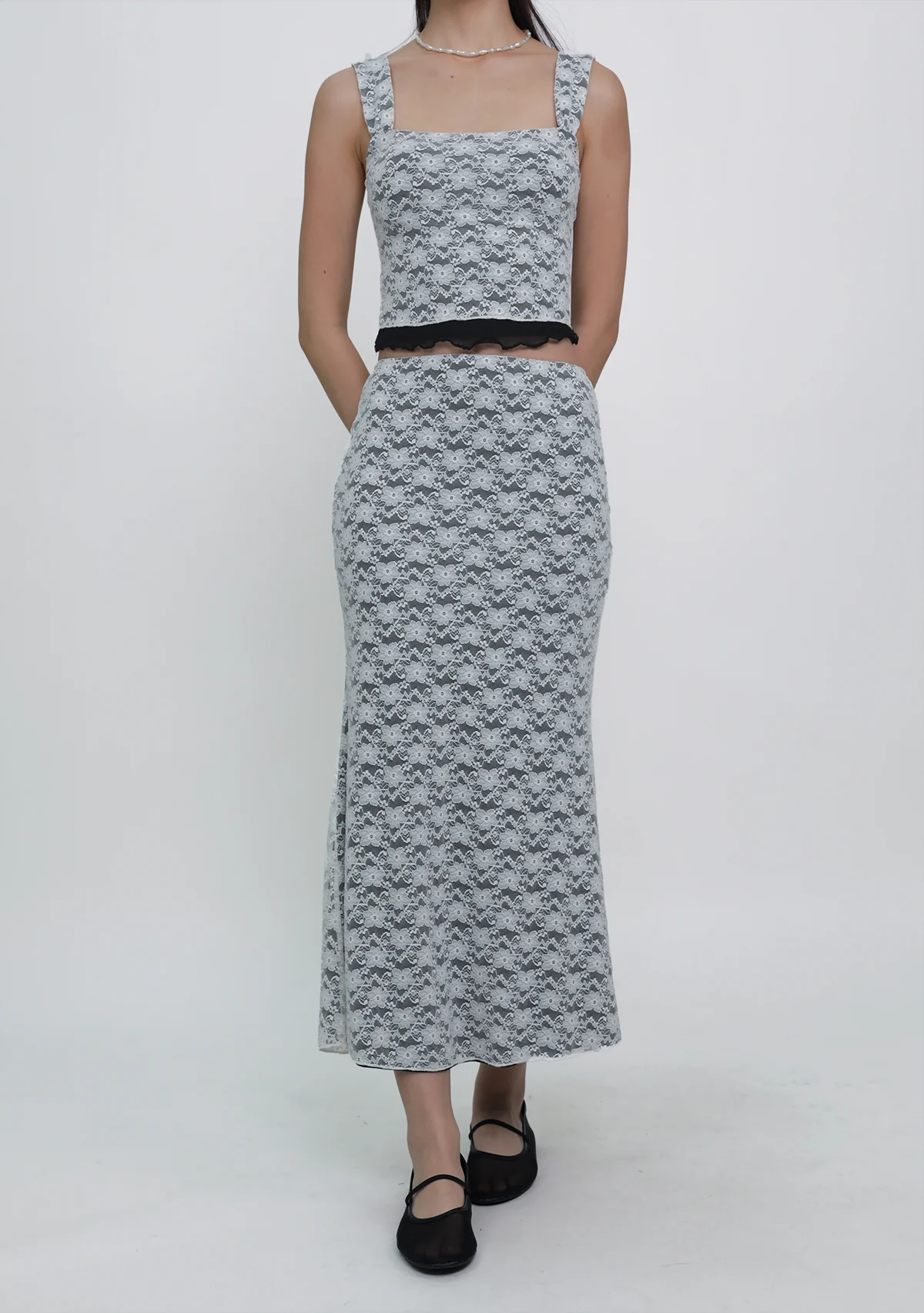 Angelica Lace Overlay Midi Skirt - Image 13