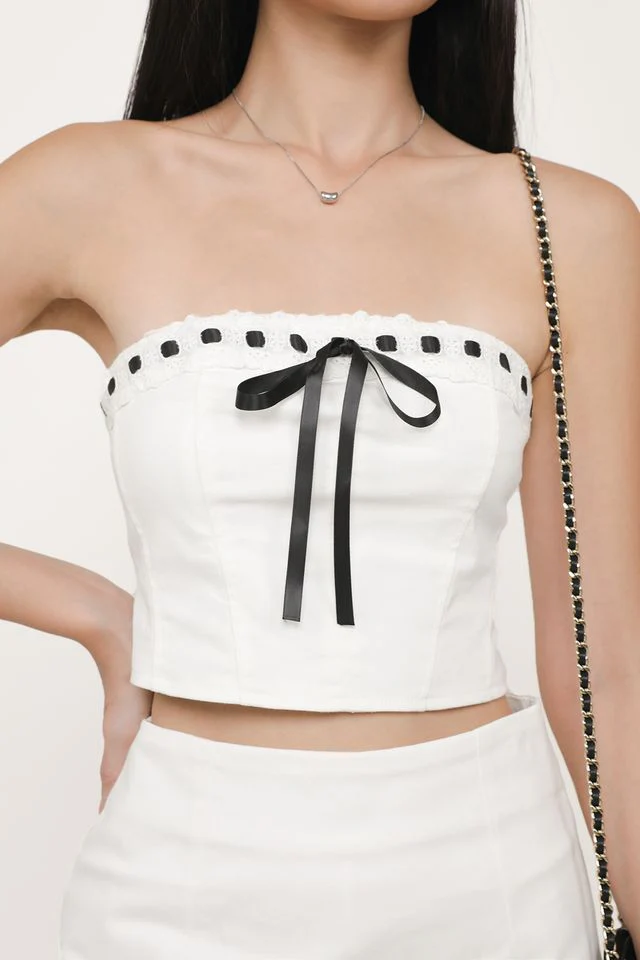 Anne Ribbon Embroidery Tube Top - Image 4