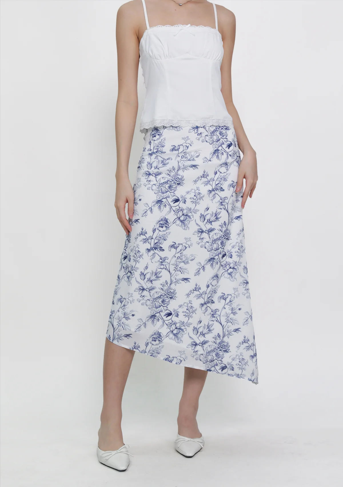 Ariana Asymmetrical Hem Midi Skirt (Toile) - Image 3