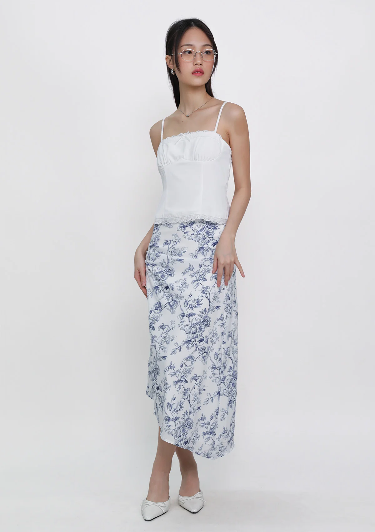 Ariana Asymmetrical Hem Midi Skirt (Toile) - Image 4
