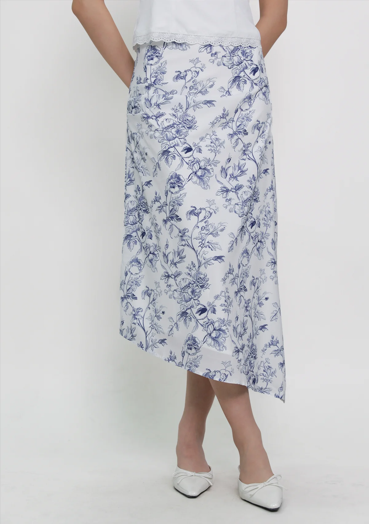 Ariana Asymmetrical Hem Midi Skirt (Toile) - Image 5