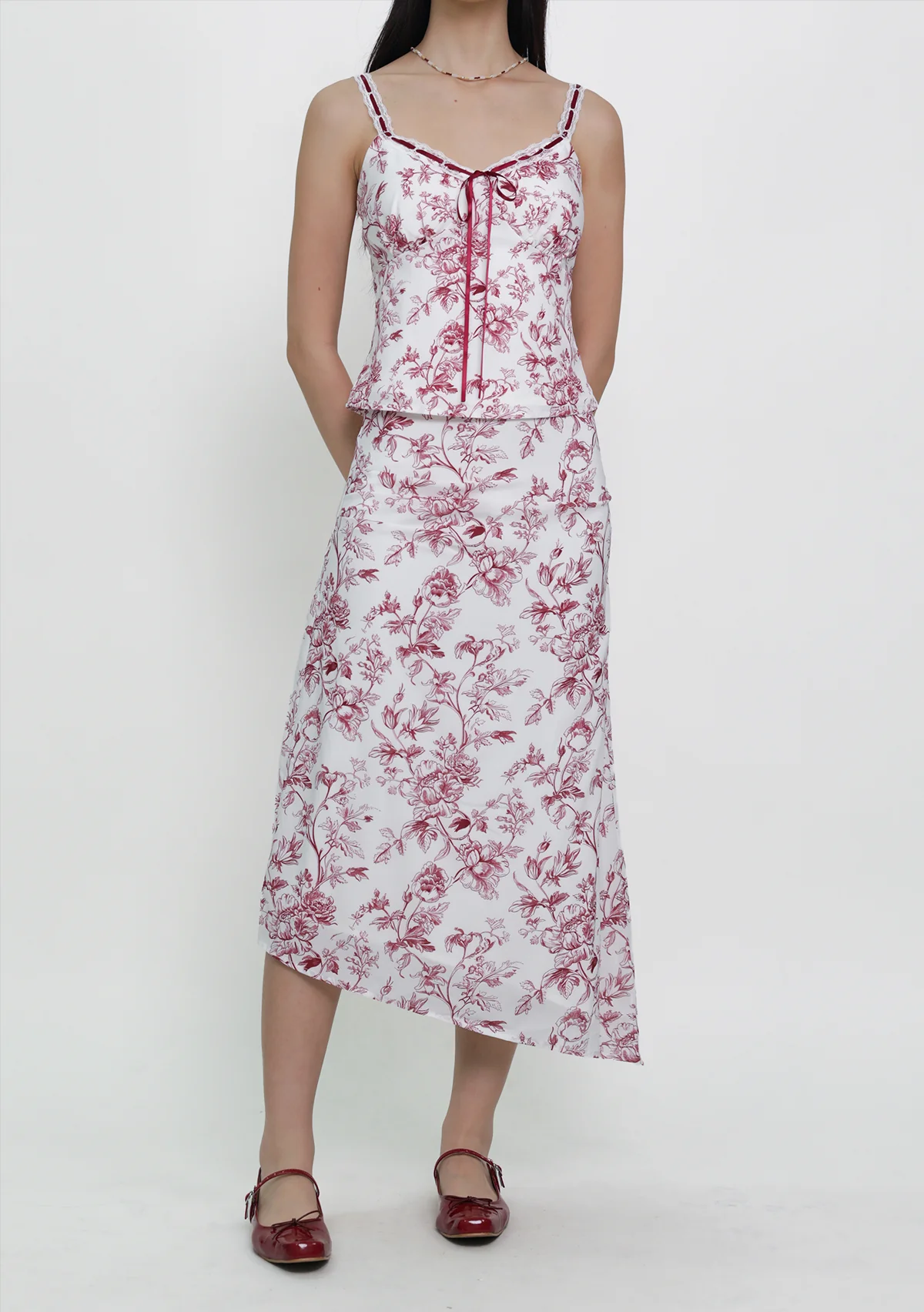 Ariana Asymmetrical Hem Midi Skirt (Toile) - Image 7