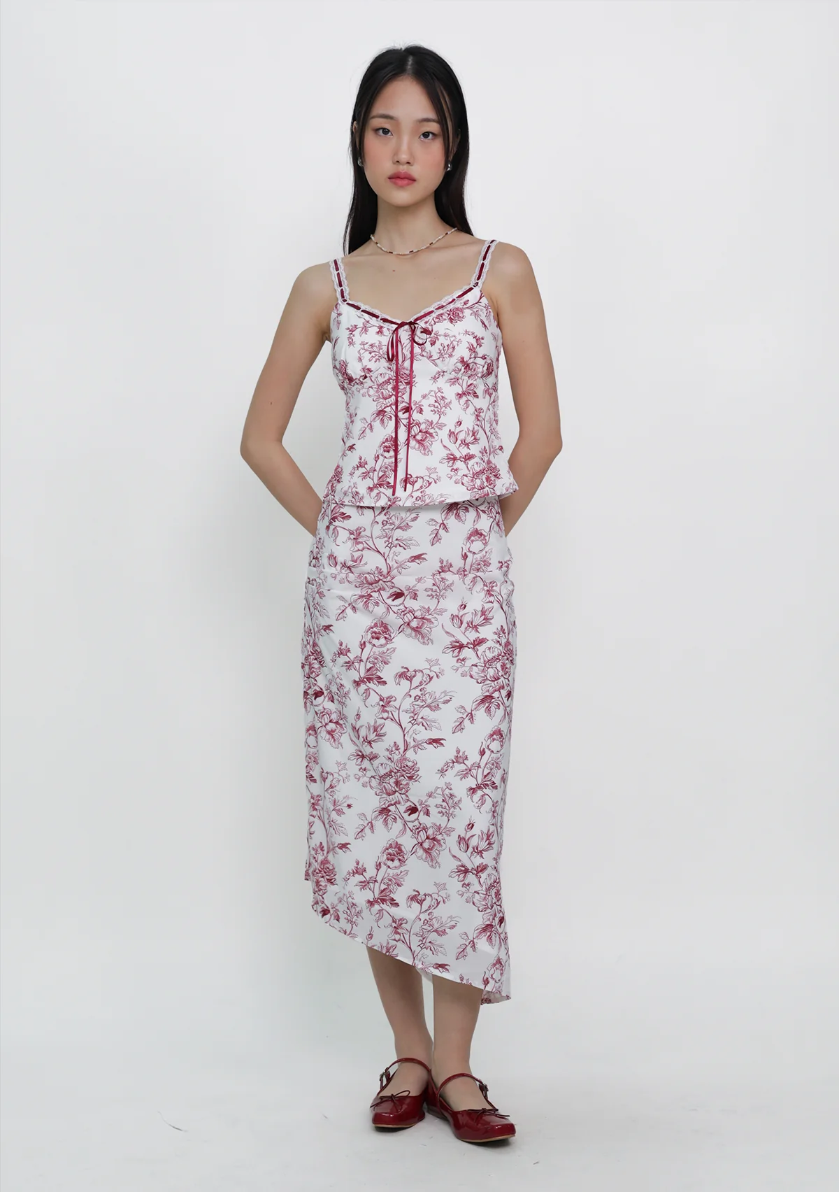 Ariana Asymmetrical Hem Midi Skirt (Toile) - Image 8