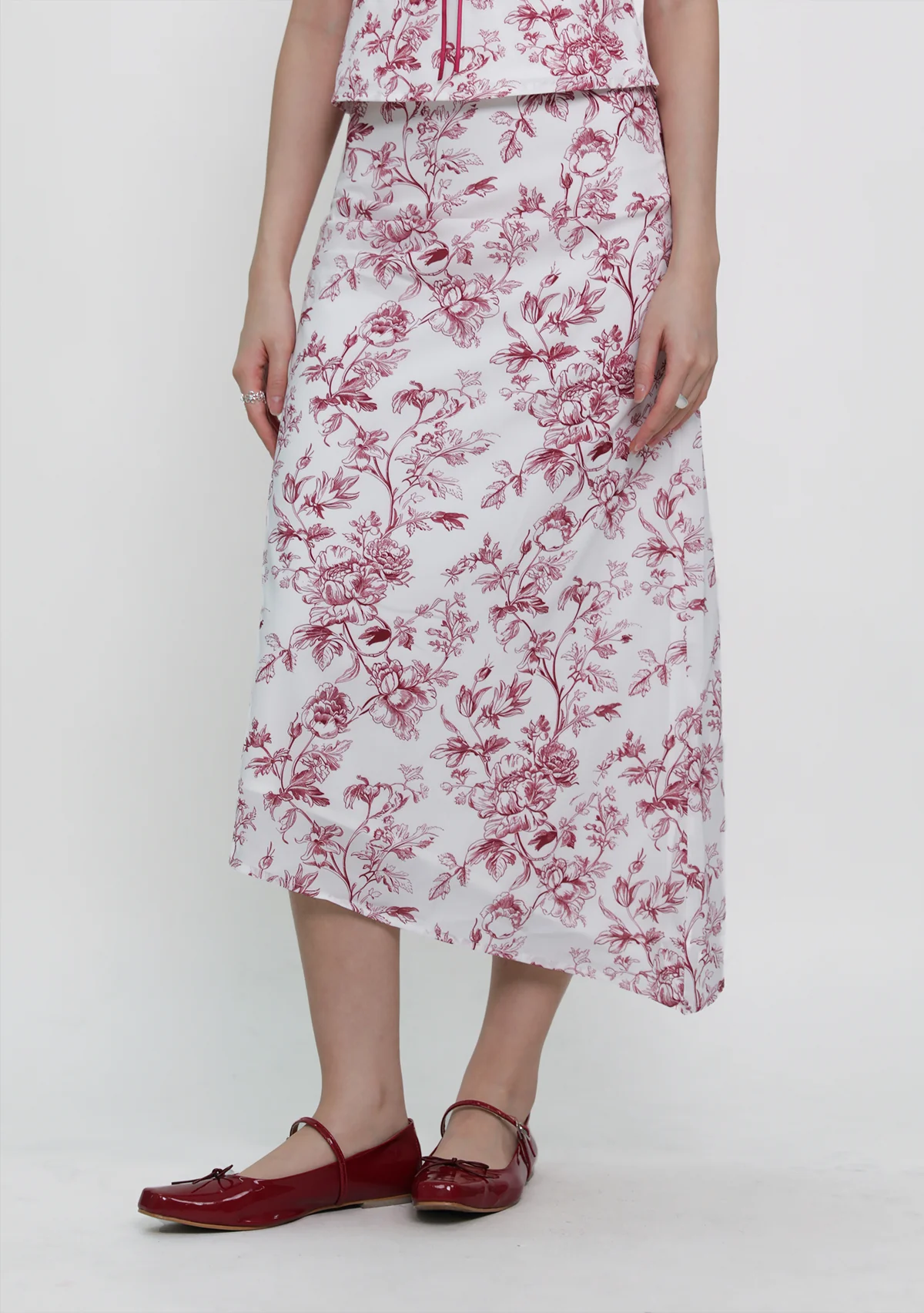 Ariana Asymmetrical Hem Midi Skirt (Toile) - Image 9