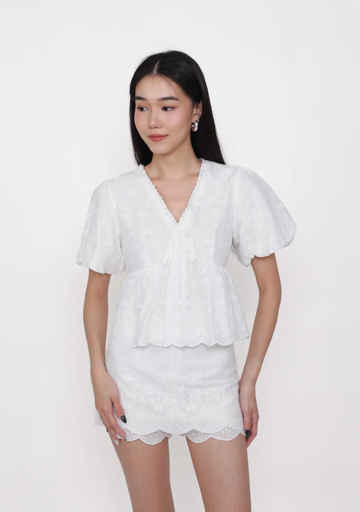 Ariette Puffy Sleeve Babydoll Top - Image 5