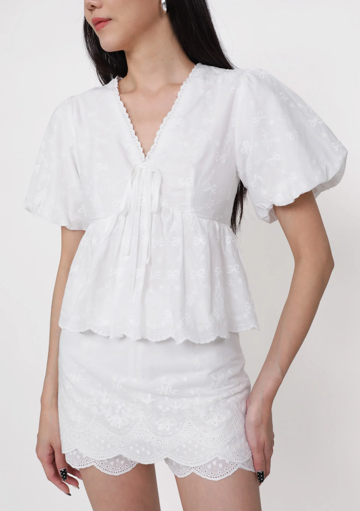 Ariette Puffy Sleeve Babydoll Top - Image 6
