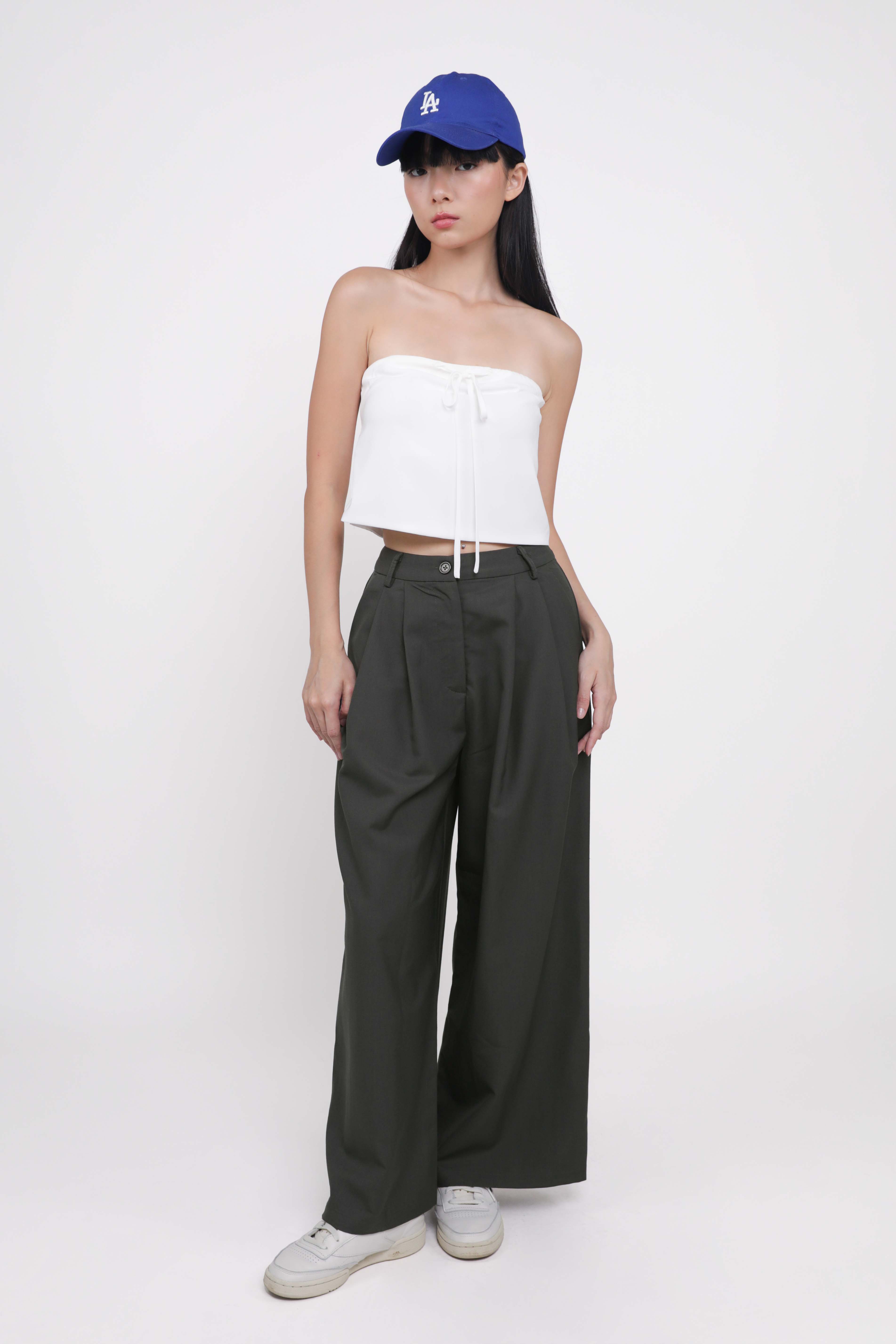 Ashlyn Tie Front Tube Padded Top