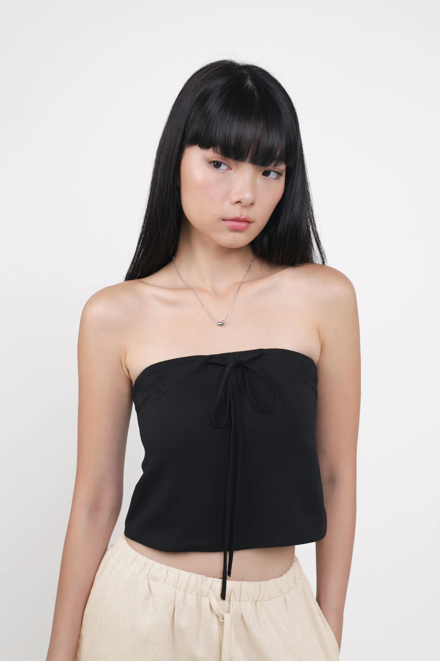 Ashlyn Tie Front Tube Padded Top - Image 10