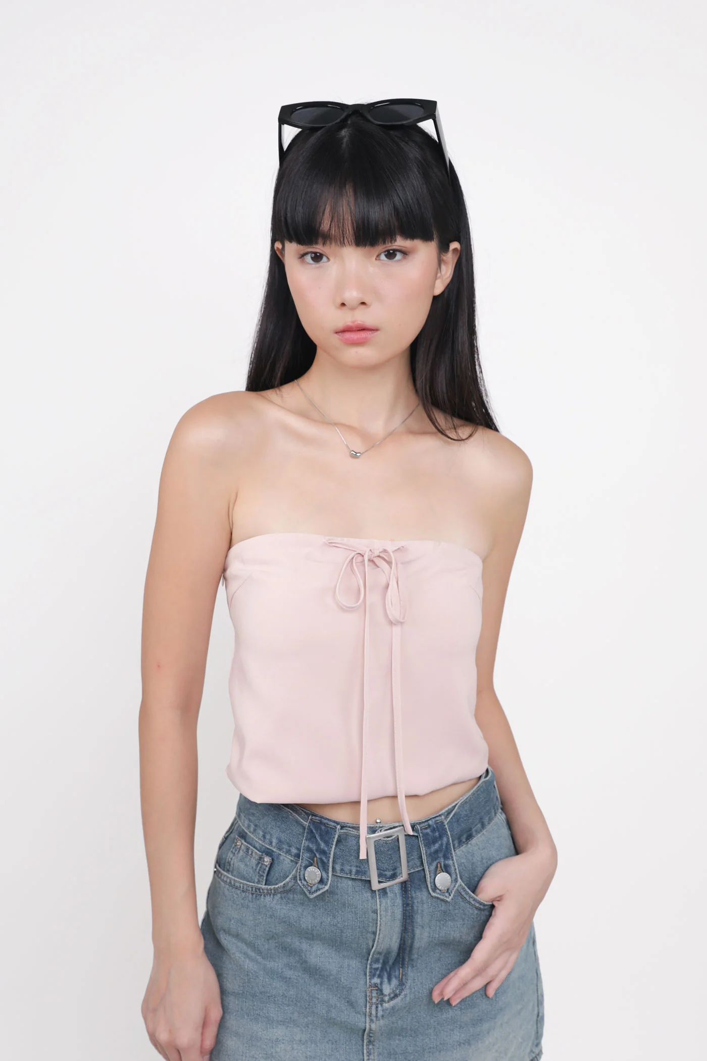 Ashlyn Tie Front Tube Padded Top - Image 17