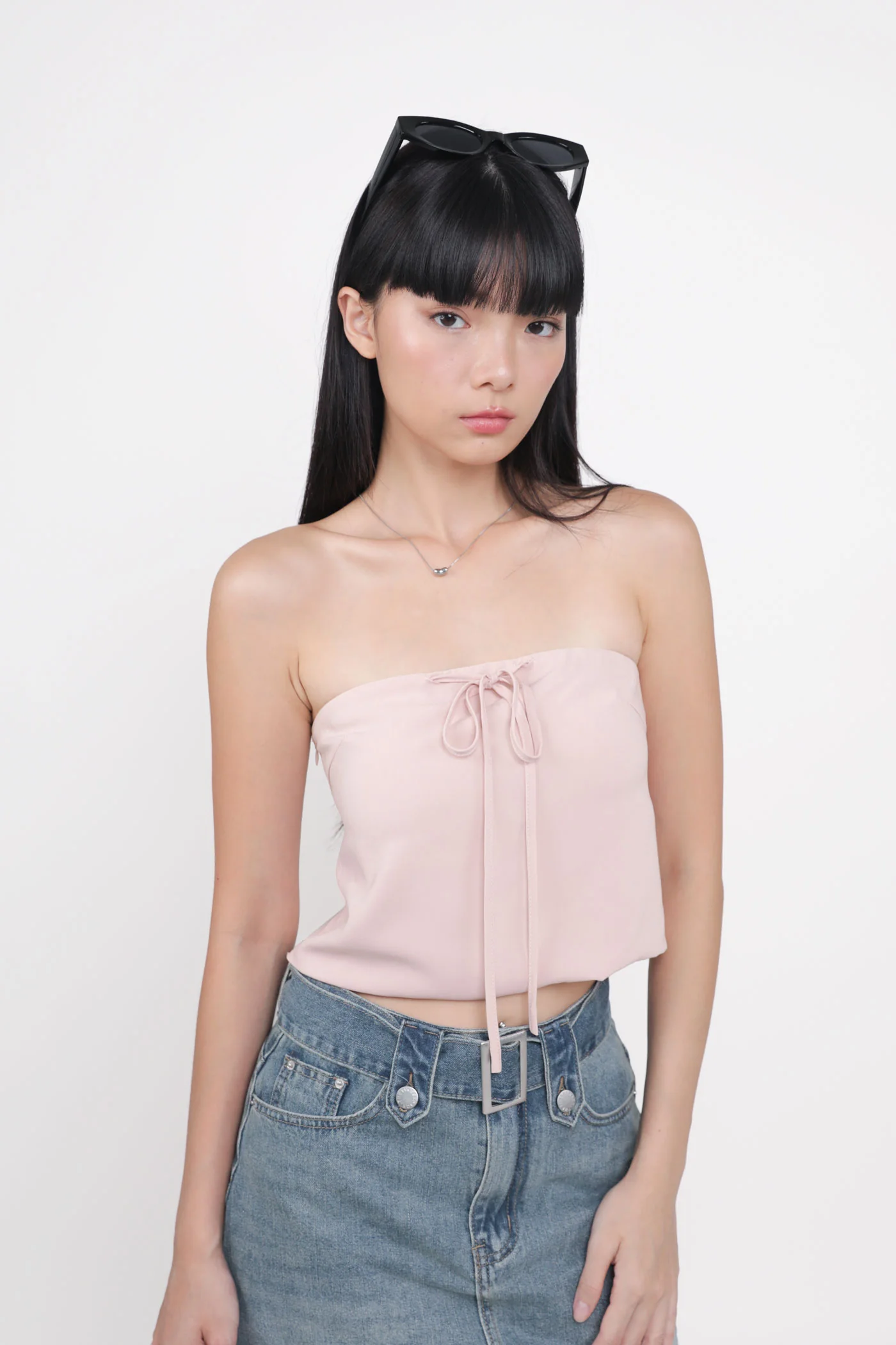 Ashlyn Tie Front Tube Padded Top - Image 20
