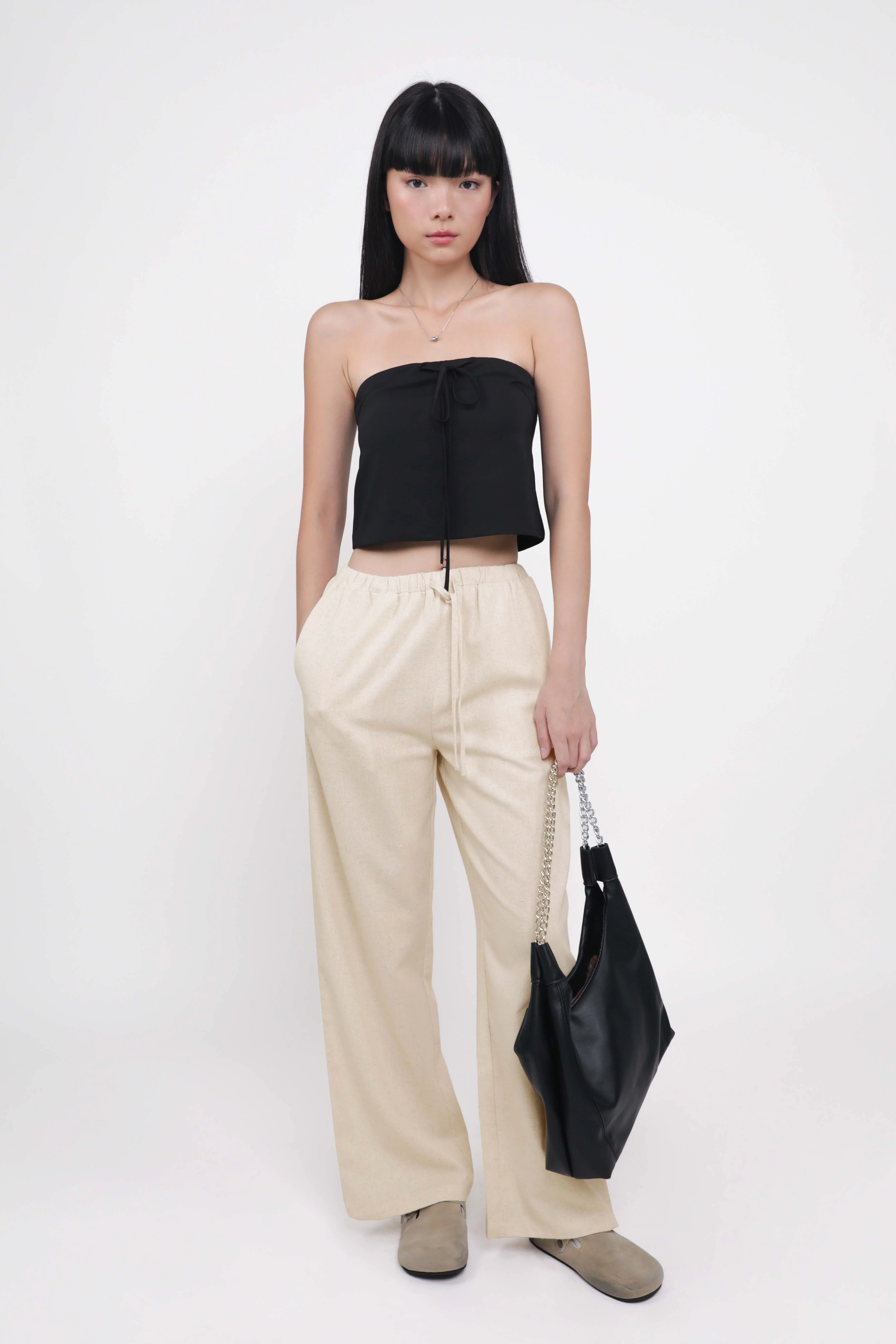 Ashlyn Tie Front Tube Padded Top - Image 9