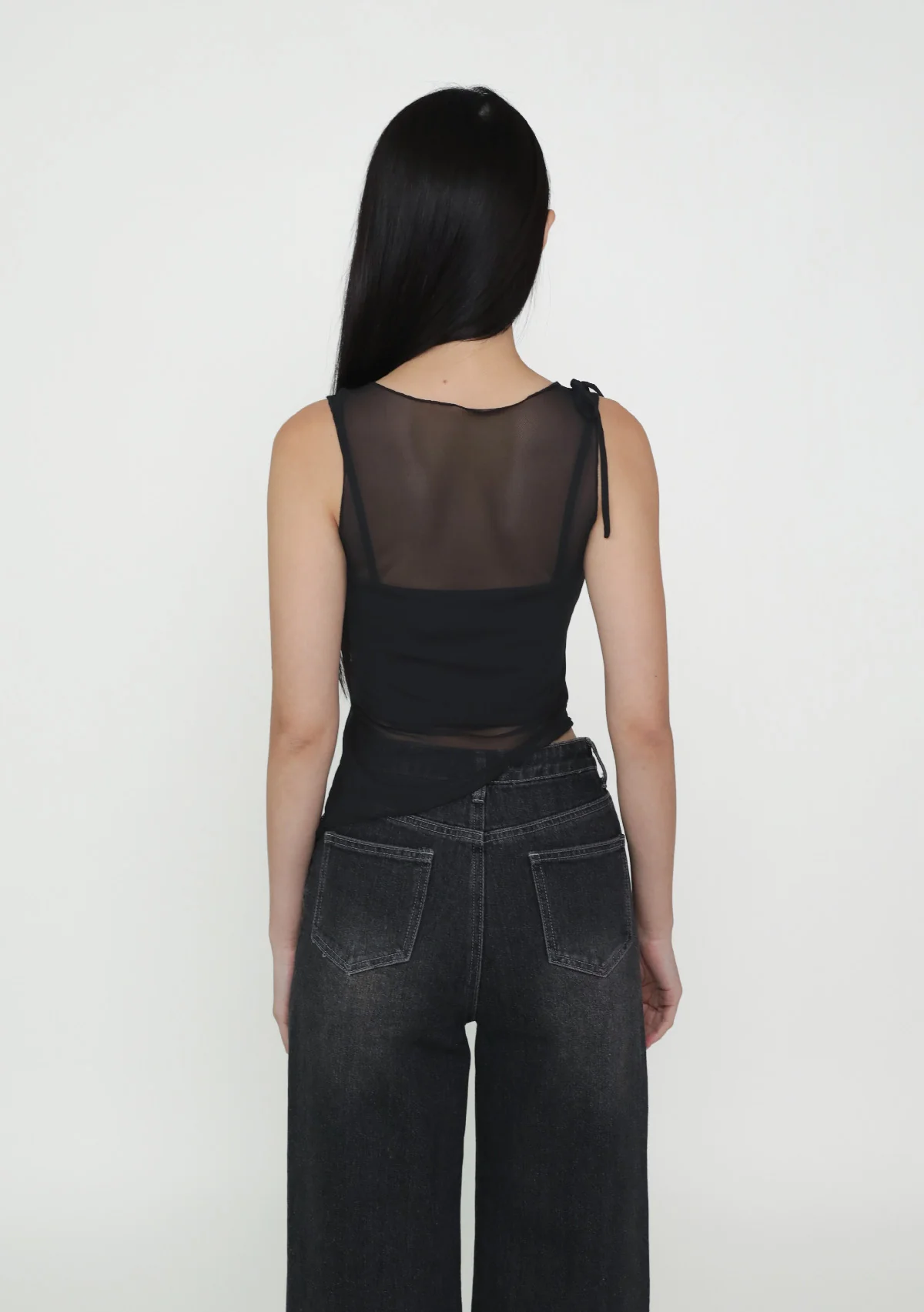 Joanna Asymmetrical Mesh Overlay Top - Image 16