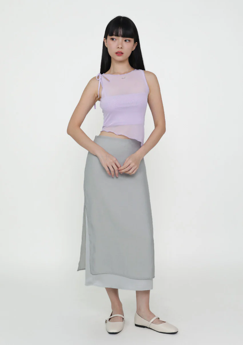 Joanna Asymmetrical Mesh Overlay Top - Image 17