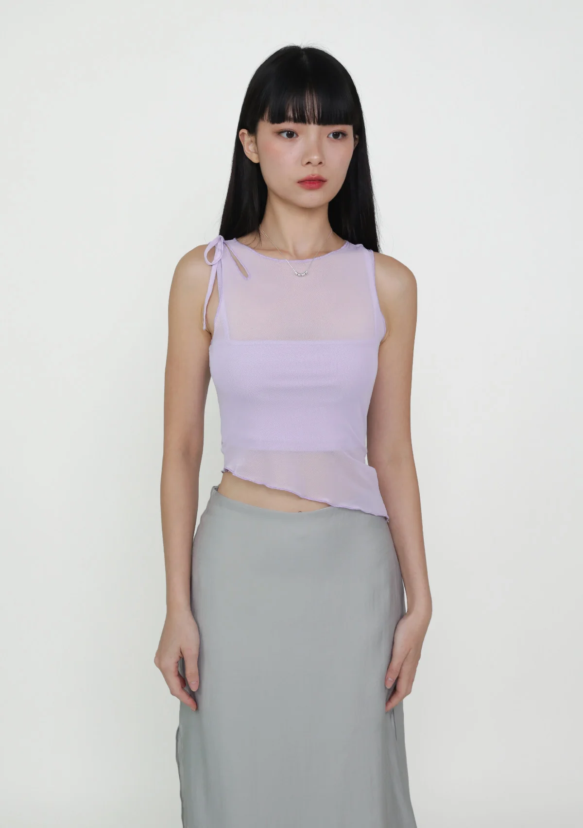 Joanna Asymmetrical Mesh Overlay Top - Image 18