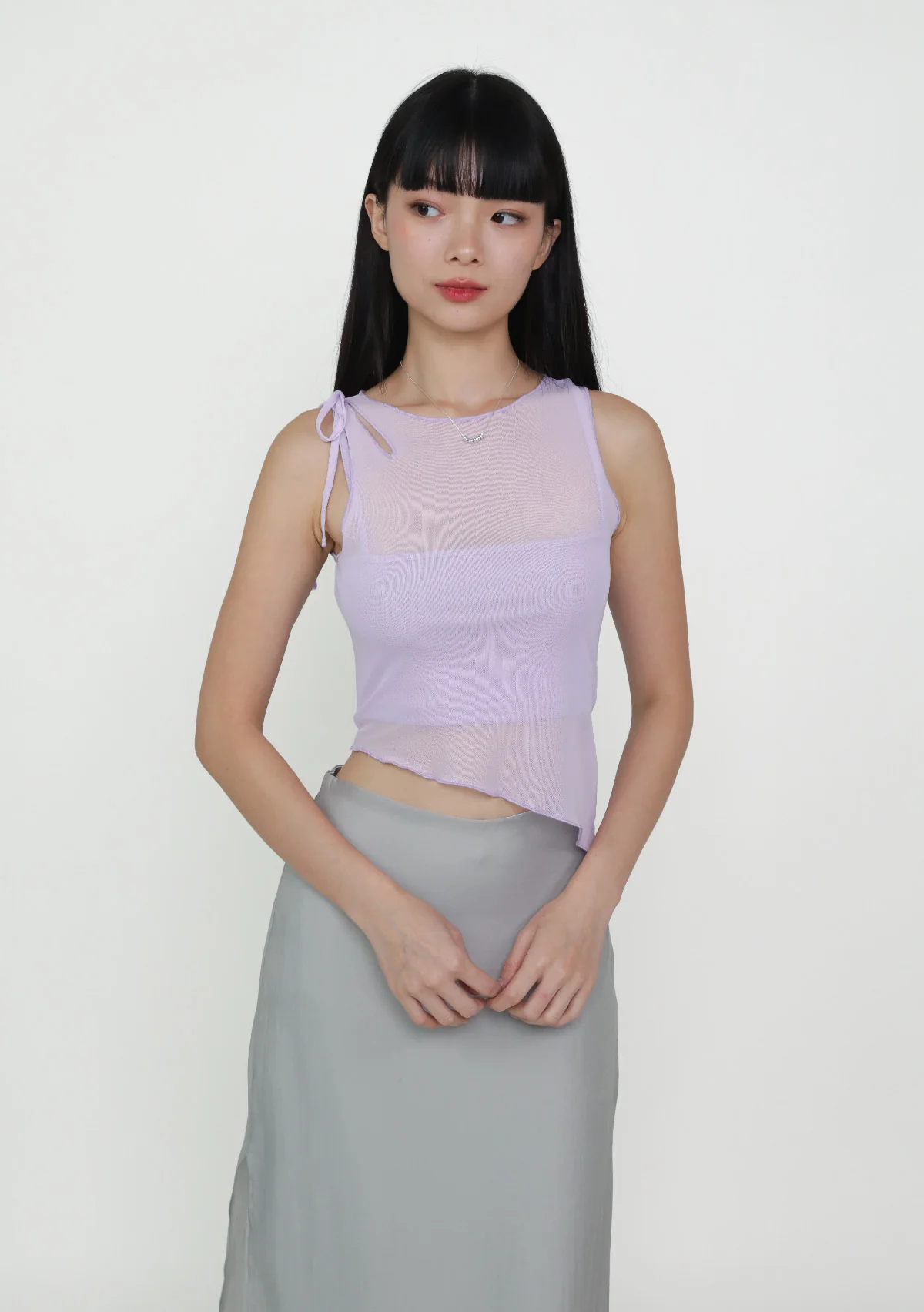 Joanna Asymmetrical Mesh Overlay Top - Image 19
